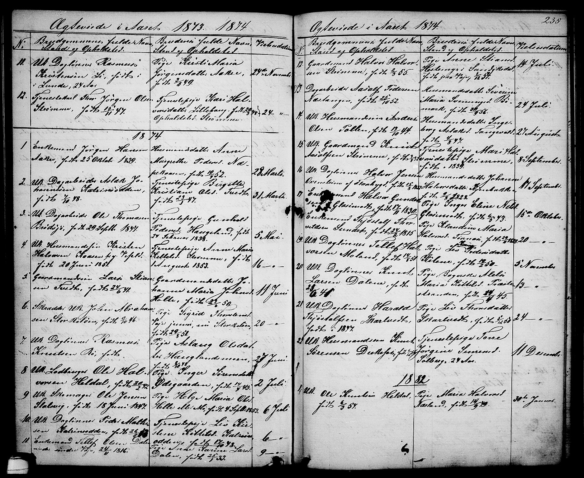 Drangedal kirkebøker, SAKO/A-258/G/Ga/L0002: Parish register (copy) no. I 2, 1856-1887, p. 235