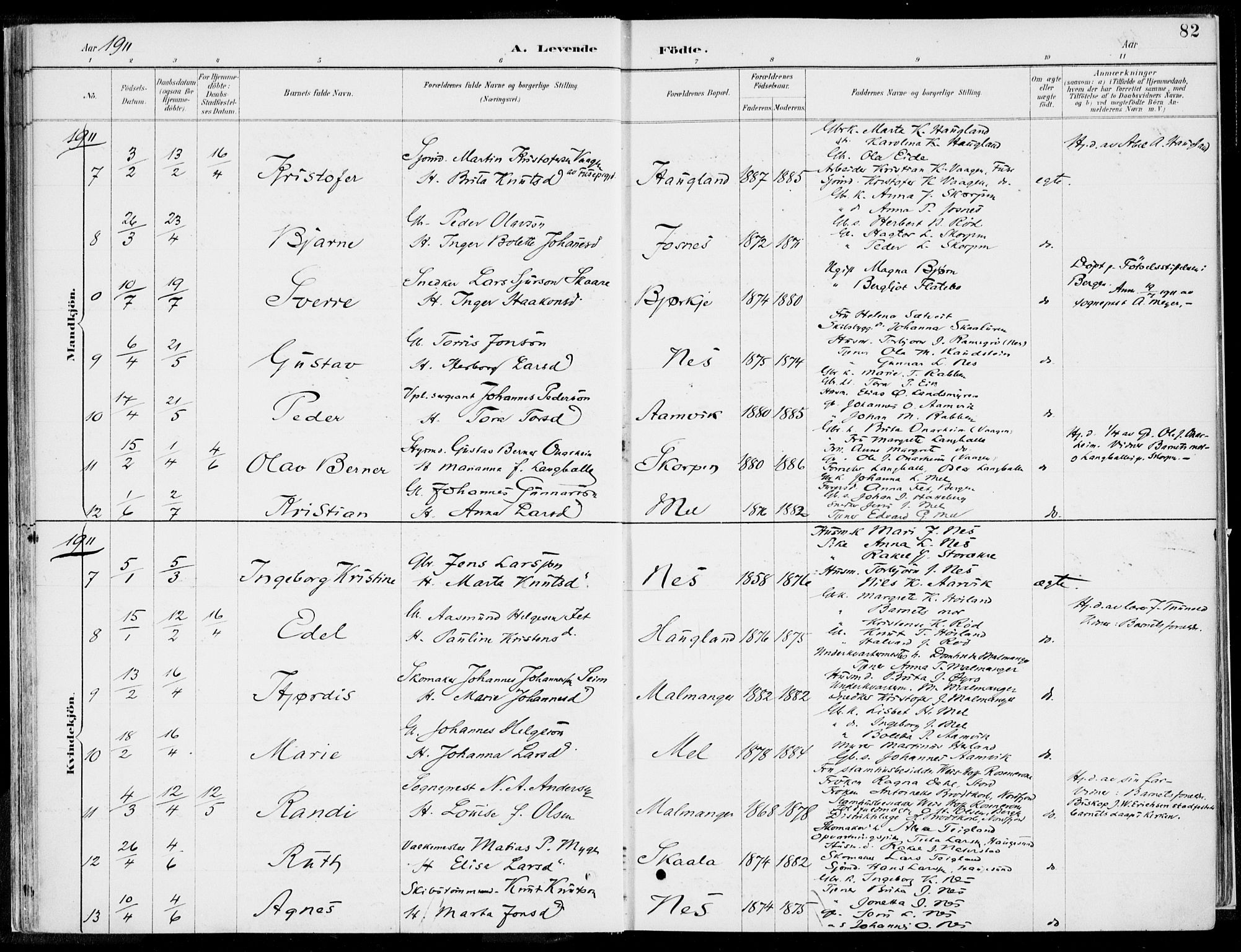 Kvinnherad sokneprestembete, SAB/A-76401/H/Haa: Parish register (official) no. B  1, 1887-1921, p. 82