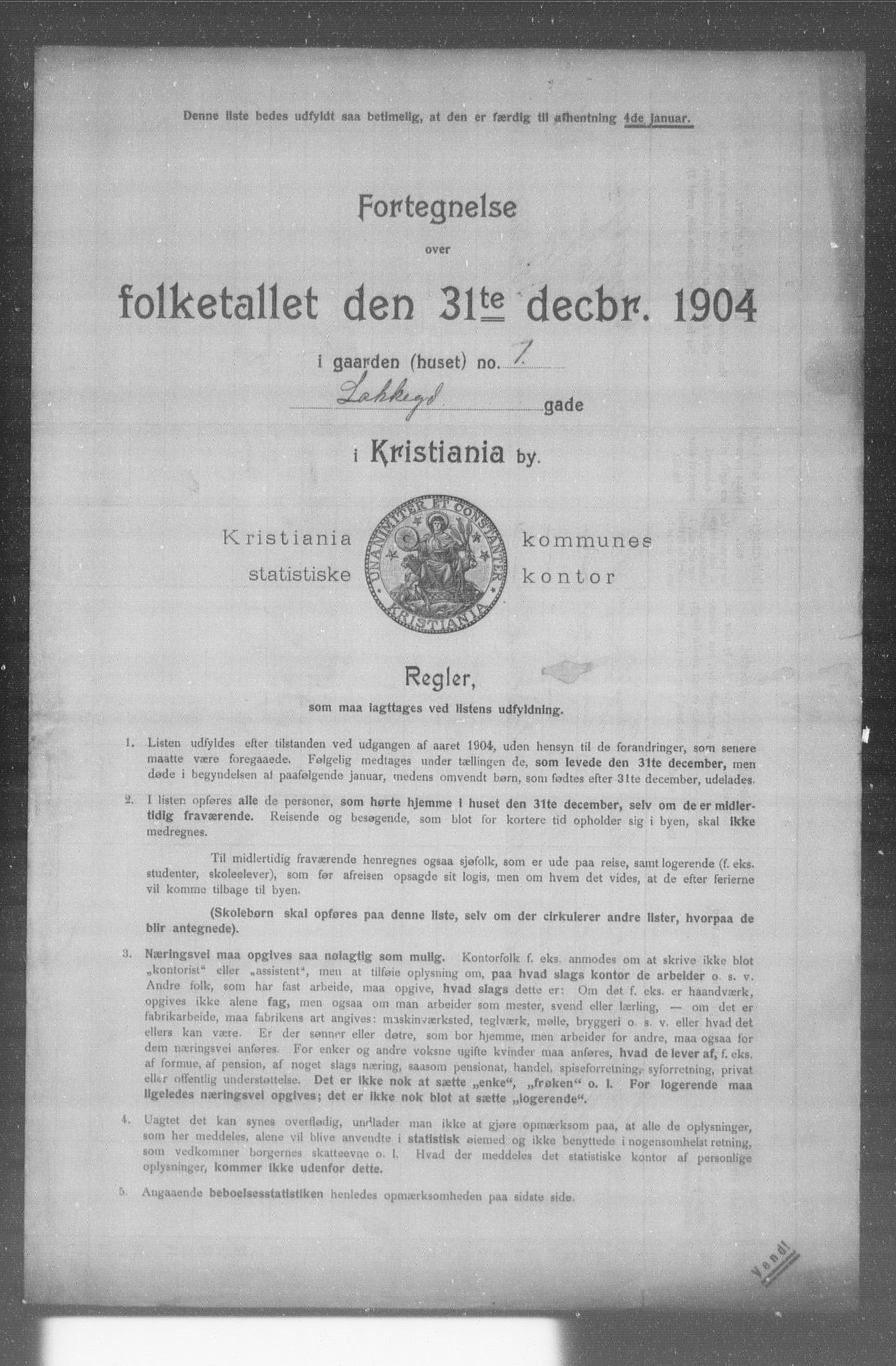 OBA, Municipal Census 1904 for Kristiania, 1904, p. 10663