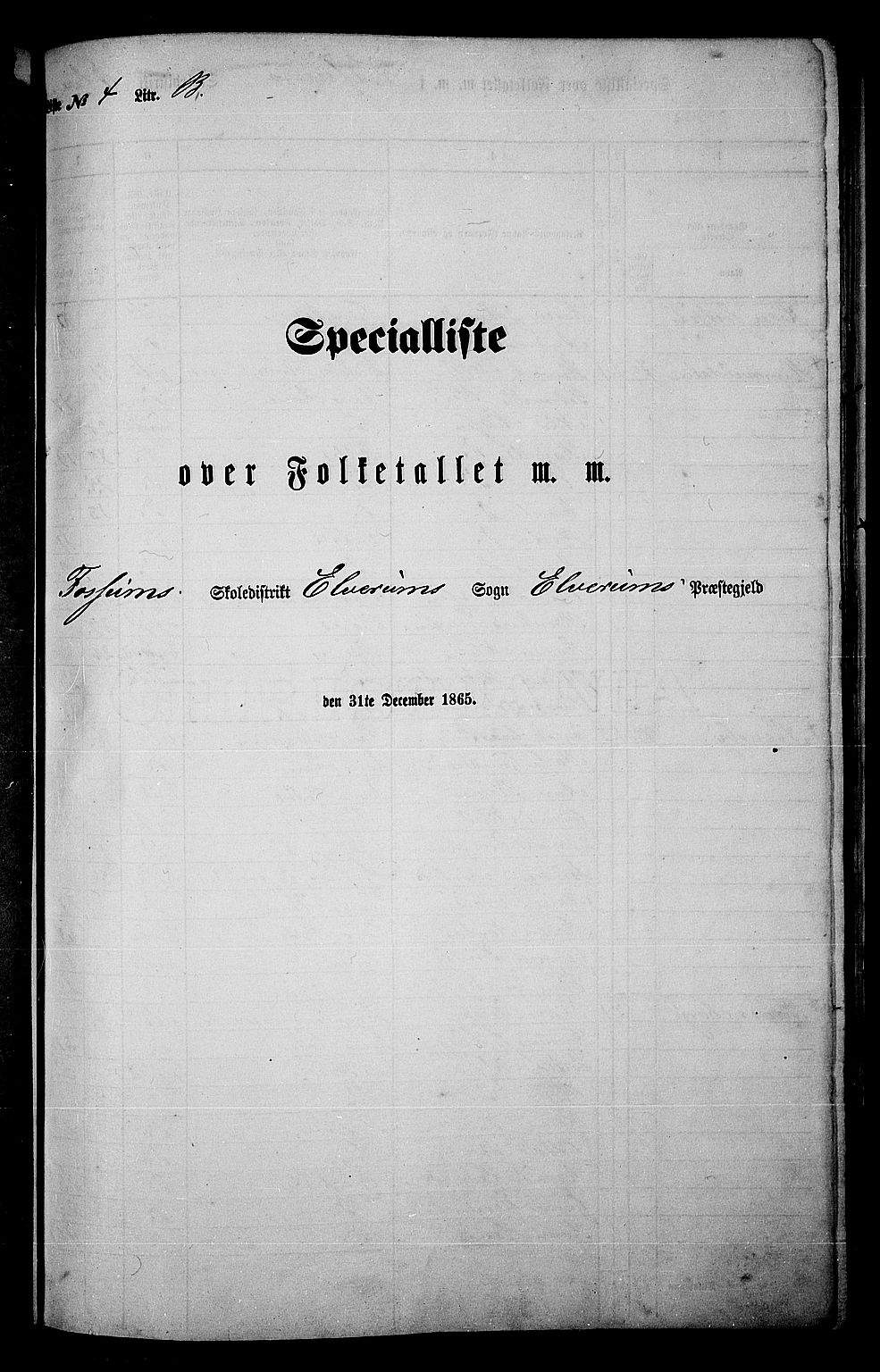 RA, 1865 census for Elverum, 1865, p. 99