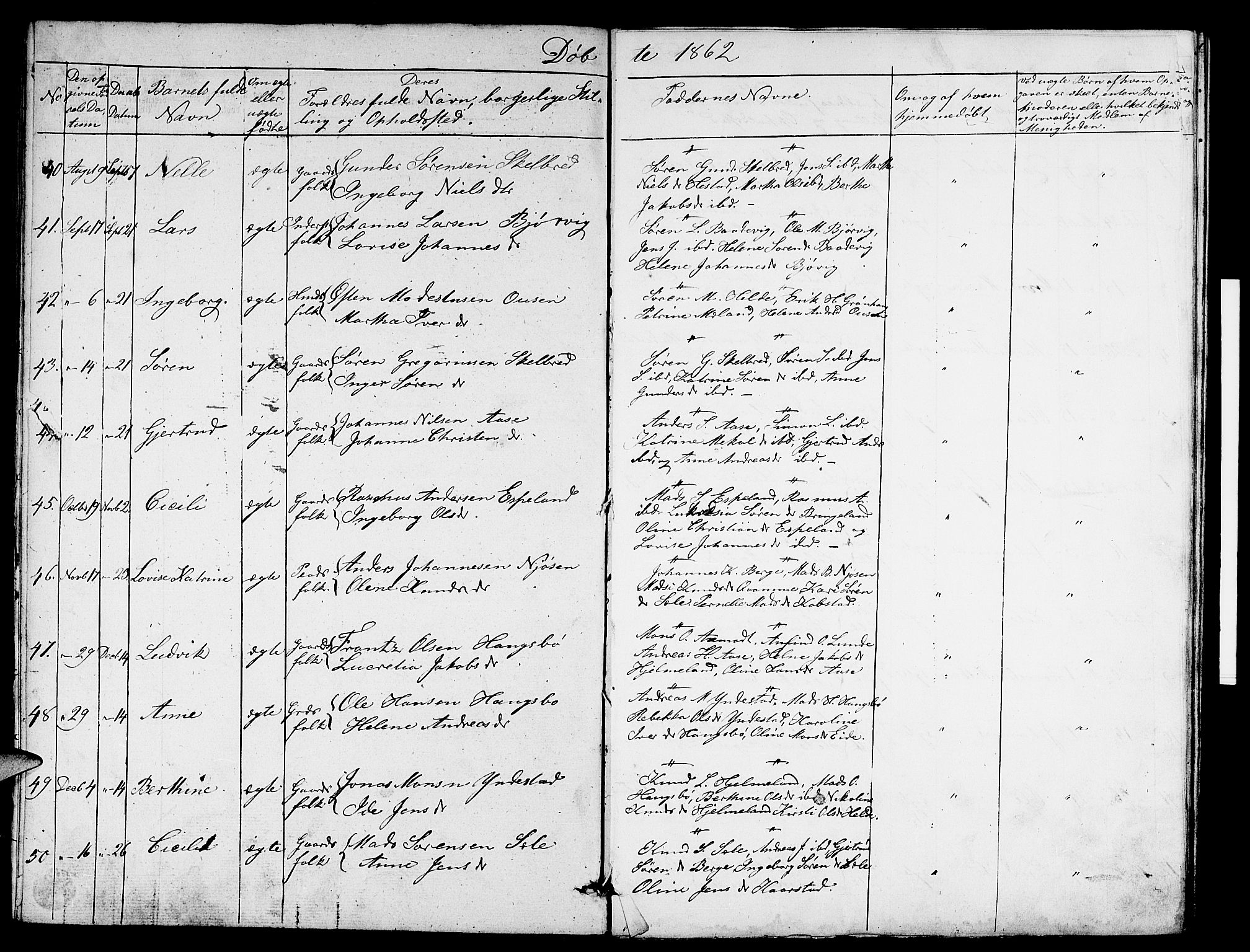 Gaular sokneprestembete, AV/SAB-A-80001/H/Hab: Parish register (copy) no. B 1, 1853-1863
