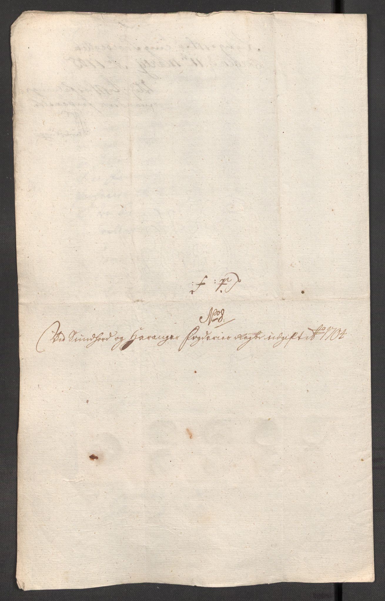 Rentekammeret inntil 1814, Reviderte regnskaper, Fogderegnskap, AV/RA-EA-4092/R48/L2982: Fogderegnskap Sunnhordland og Hardanger, 1704, p. 232