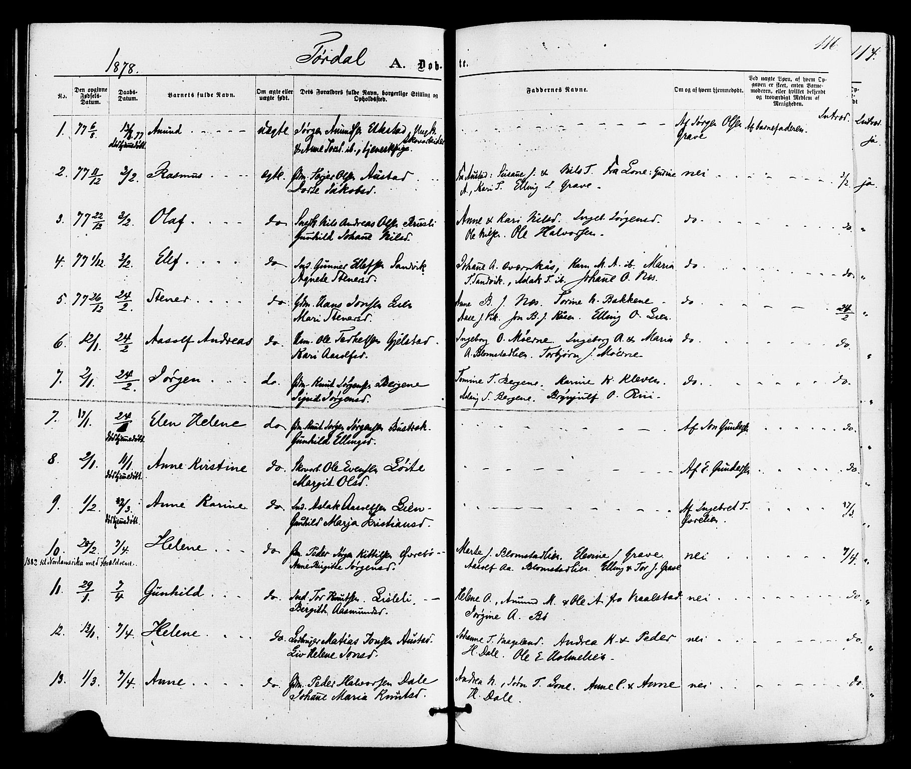 Drangedal kirkebøker, SAKO/A-258/F/Fa/L0009: Parish register (official) no. 9 /2, 1872-1884, p. 116