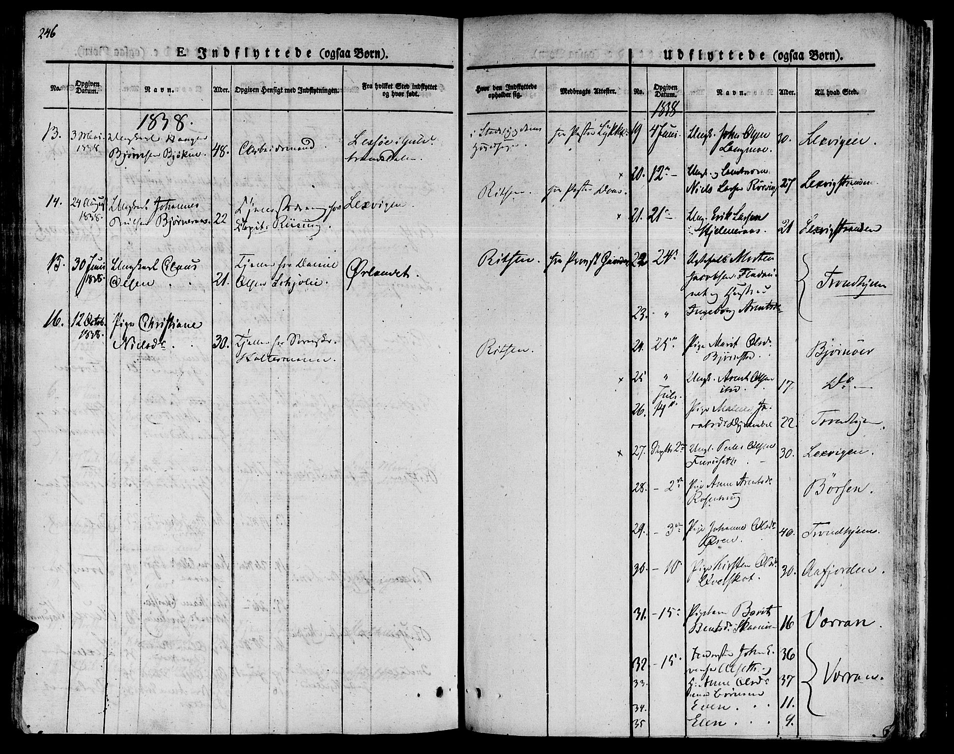 Ministerialprotokoller, klokkerbøker og fødselsregistre - Sør-Trøndelag, SAT/A-1456/646/L0609: Parish register (official) no. 646A07, 1826-1838, p. 246