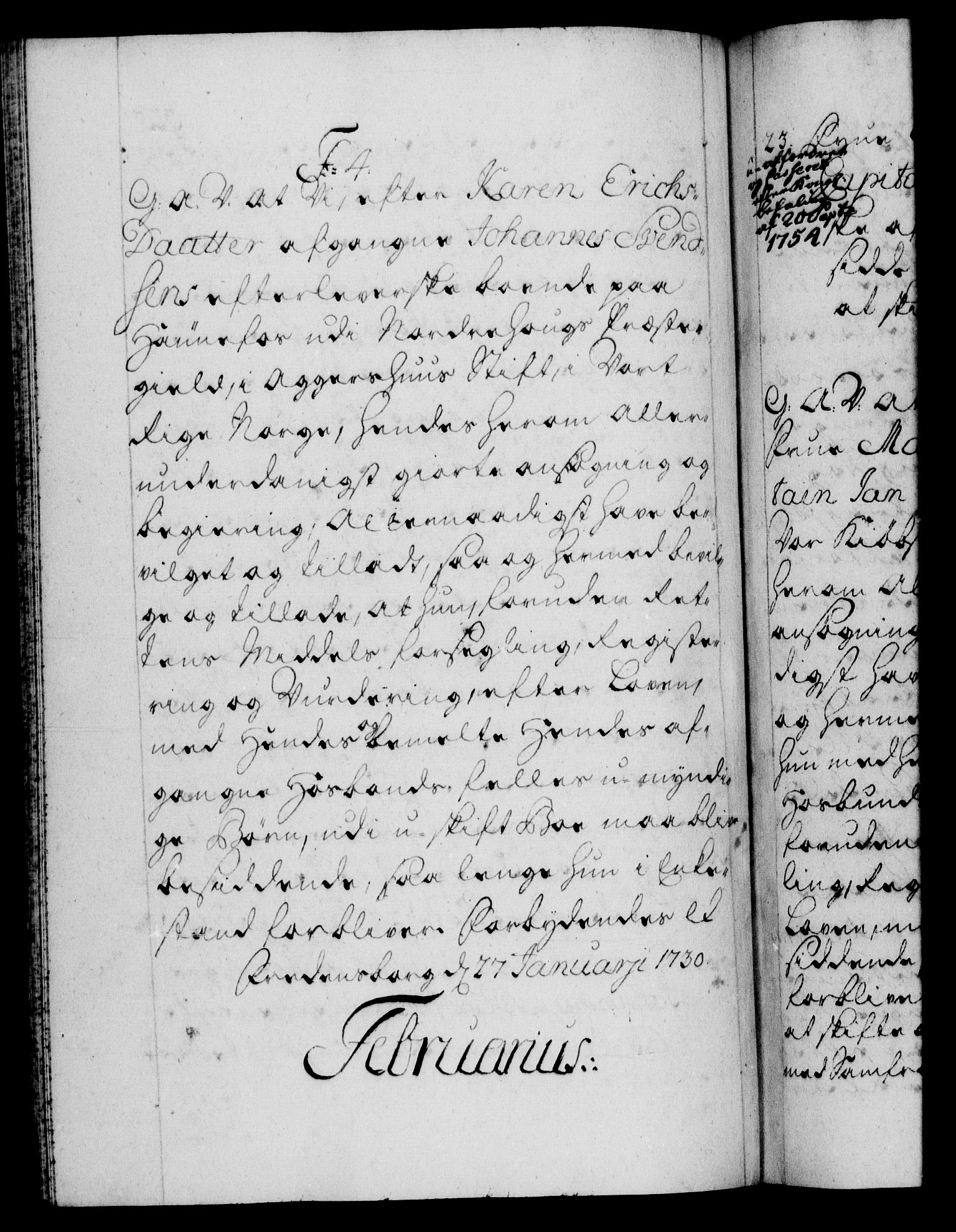 Danske Kanselli 1572-1799, AV/RA-EA-3023/F/Fc/Fca/Fcaa/L0026: Norske registre, 1729-1730, p. 325b