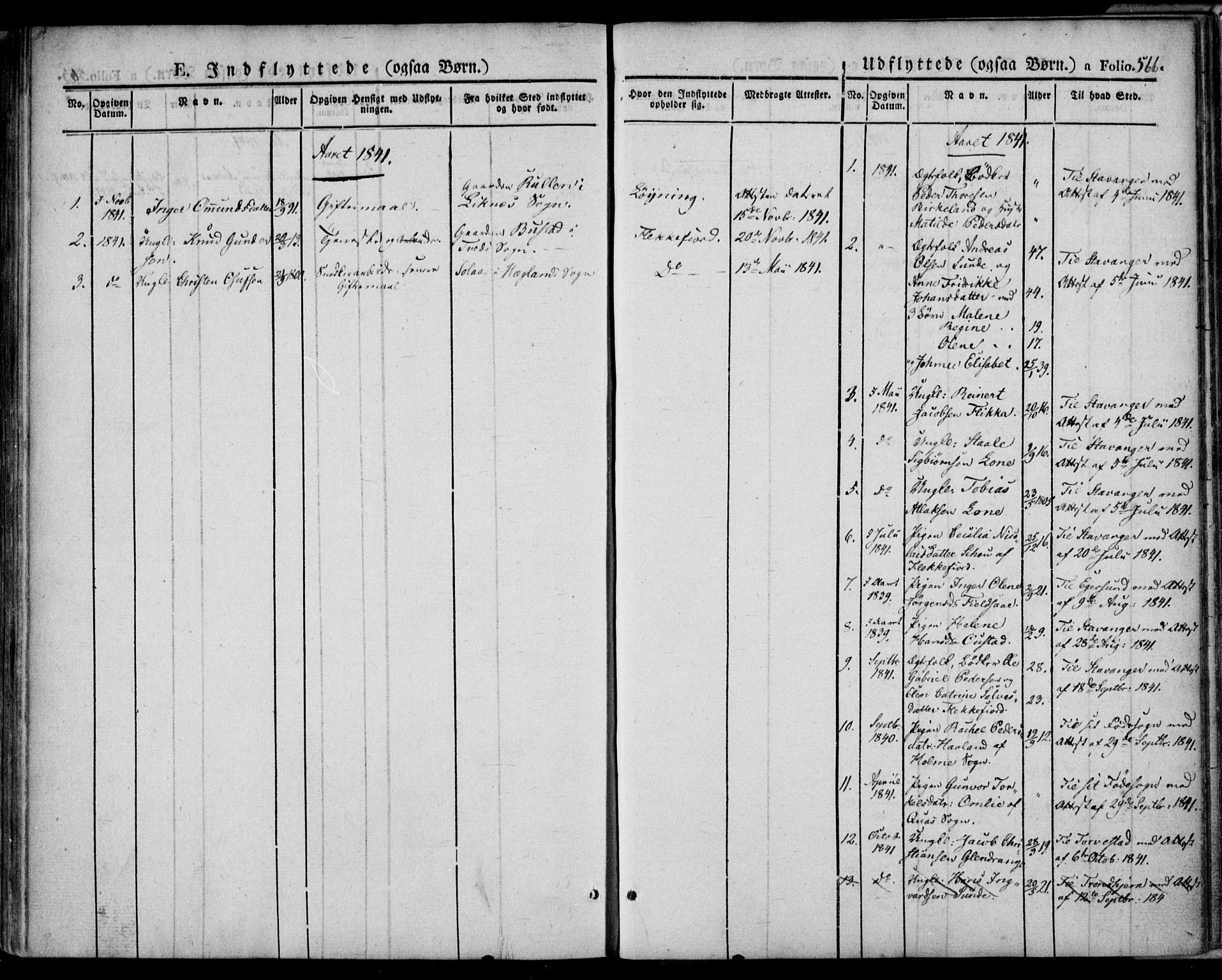 Flekkefjord sokneprestkontor, SAK/1111-0012/F/Fa/Fac/L0004: Parish register (official) no. A 4, 1841-1849, p. 566