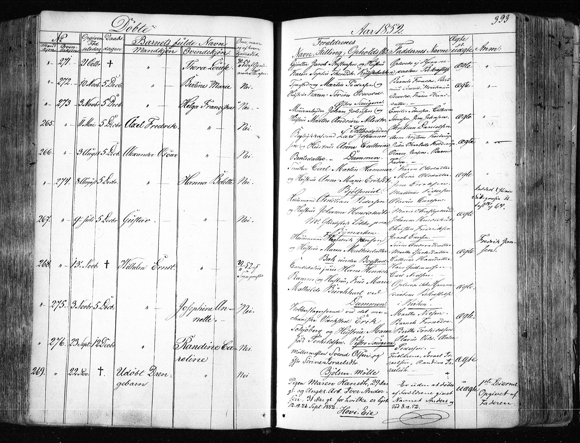 Aker prestekontor kirkebøker, AV/SAO-A-10861/F/L0019: Parish register (official) no. 19, 1842-1852, p. 393