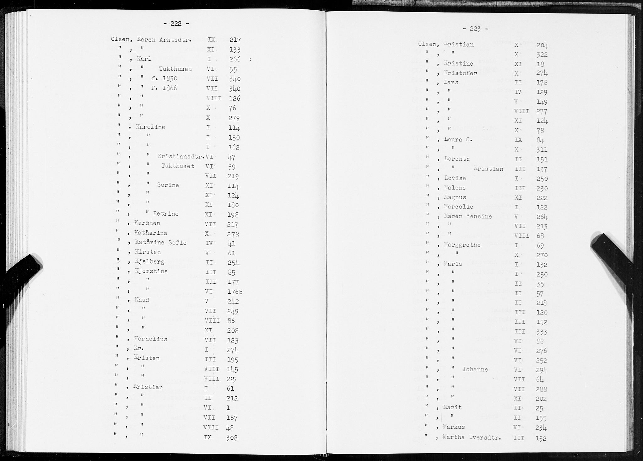 SAT, 1875 census for 1601 Trondheim, 1875, p. 222-223