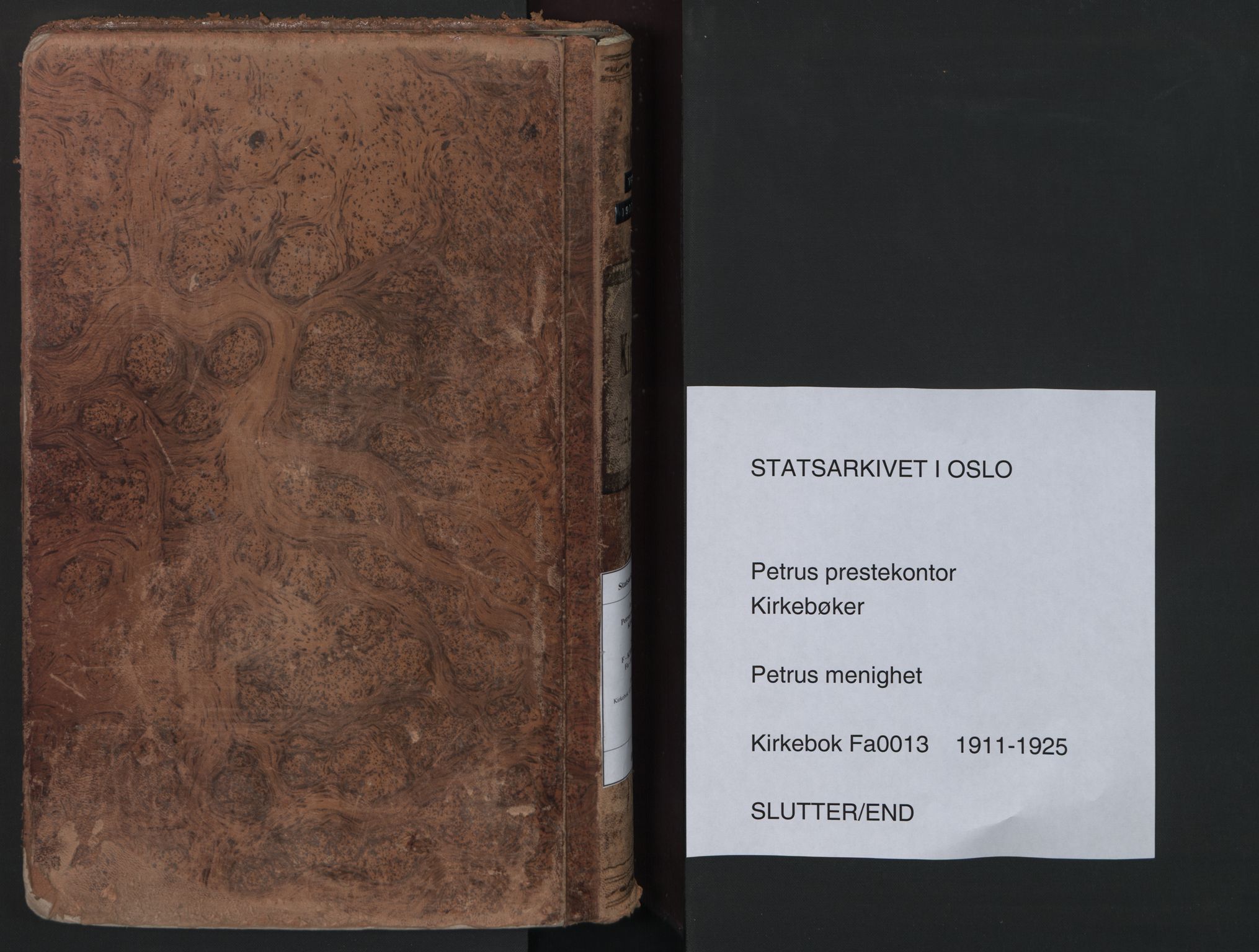 Petrus prestekontor Kirkebøker, AV/SAO-A-10872/F/Fa/L0013: Parish register (official) no. 13, 1911-1925