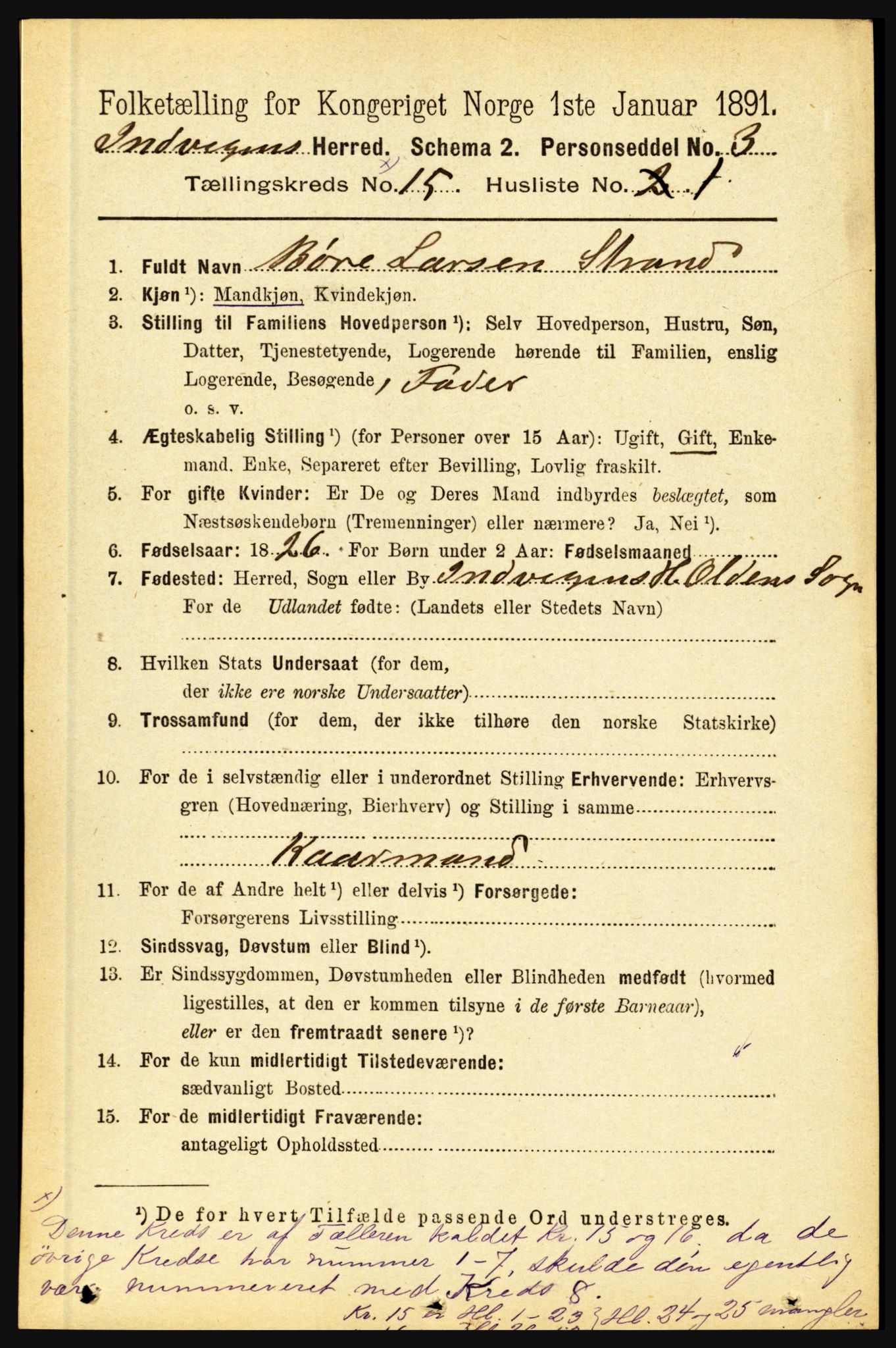 RA, 1891 census for 1447 Innvik, 1891, p. 3229