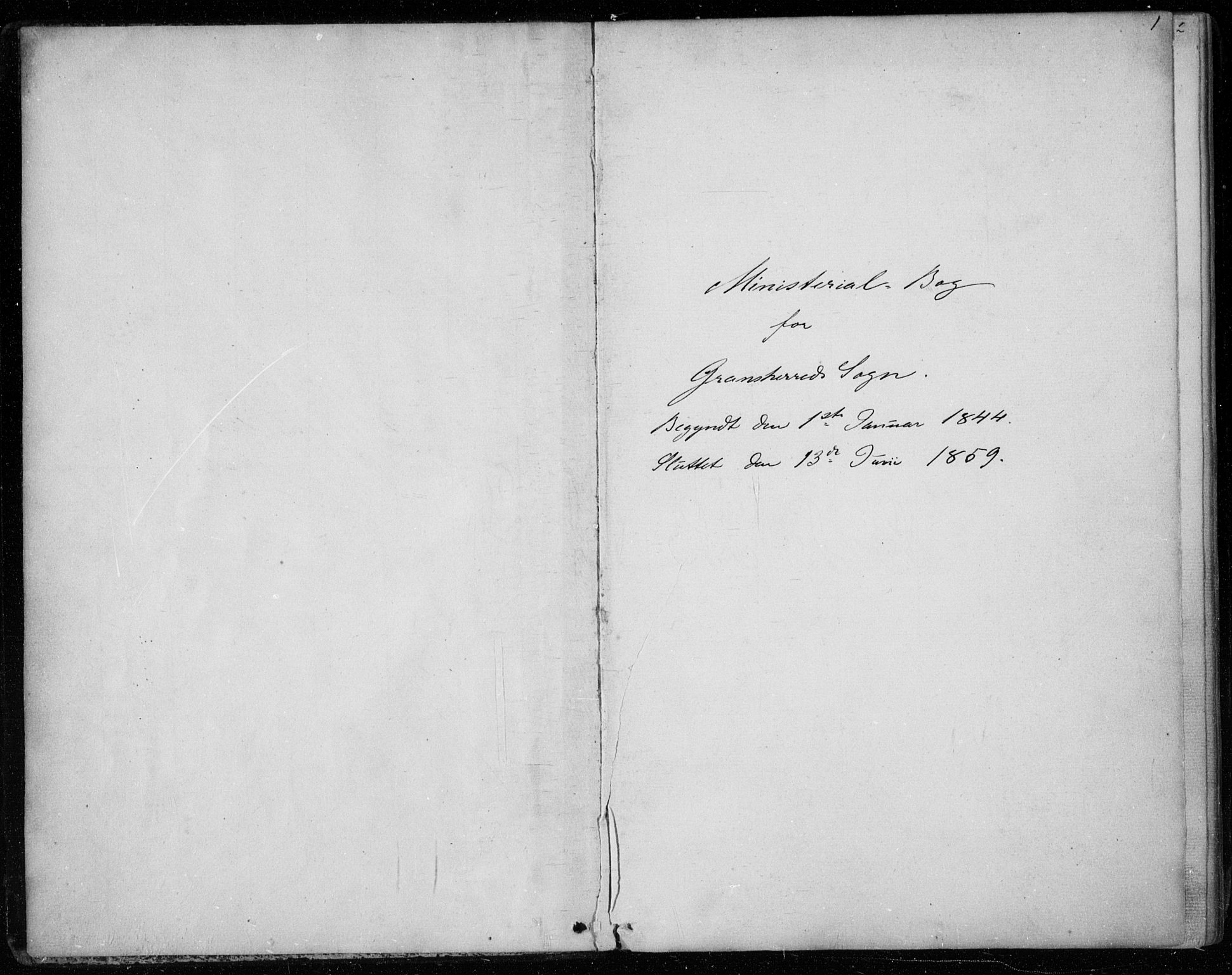 Gransherad kirkebøker, SAKO/A-267/F/Fa/L0002: Parish register (official) no. I 2, 1844-1859, p. 1