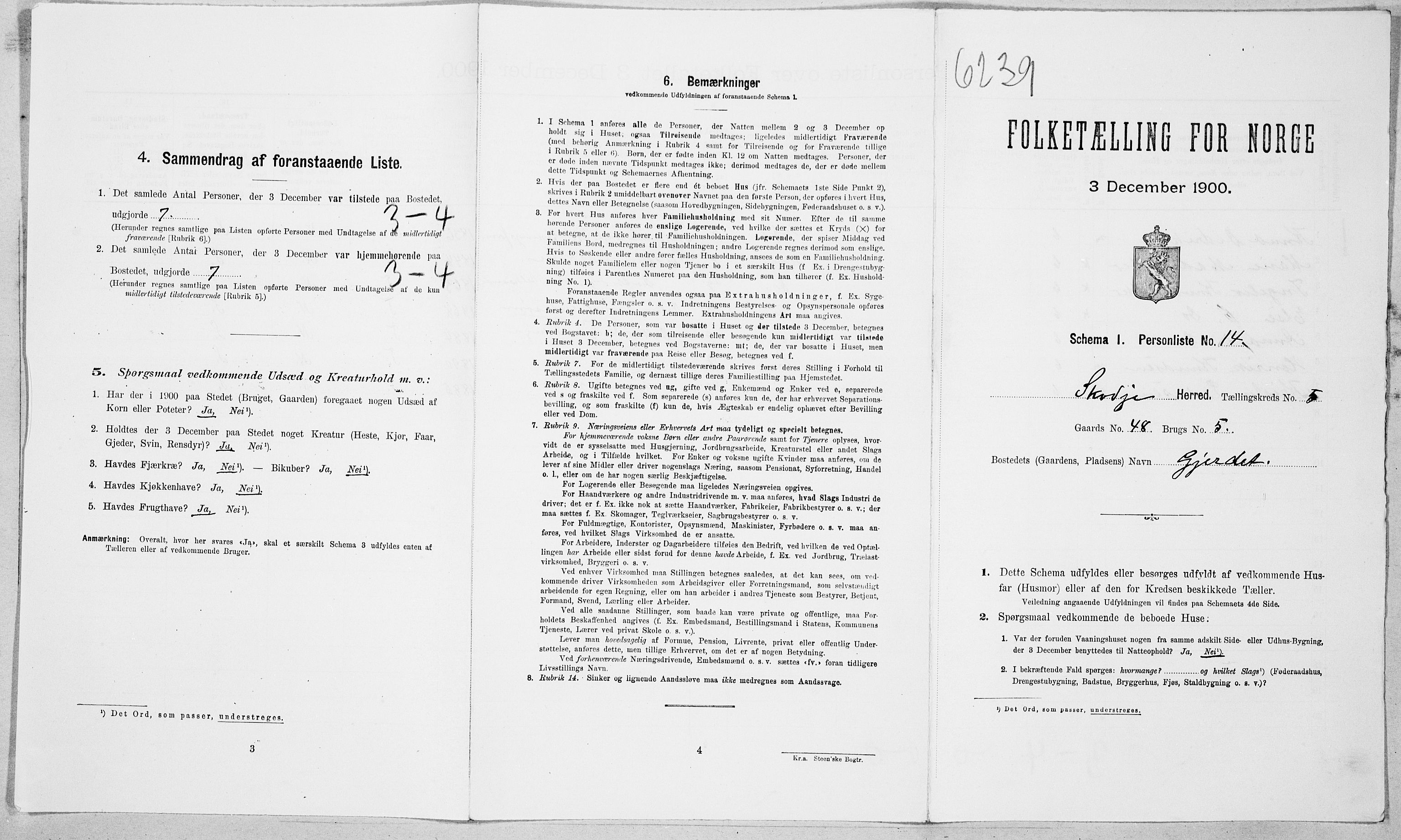 SAT, 1900 census for Skodje, 1900, p. 290