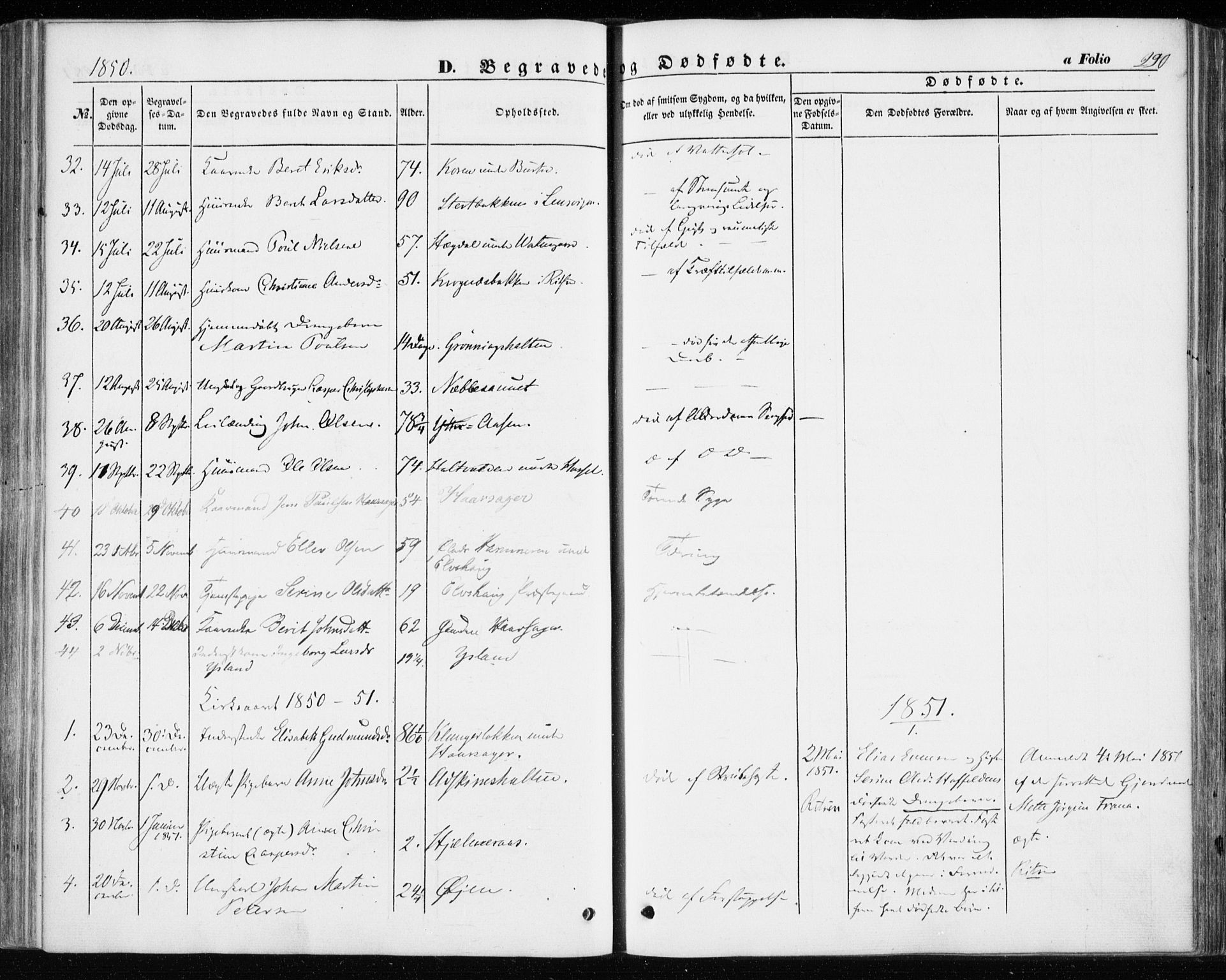 Ministerialprotokoller, klokkerbøker og fødselsregistre - Sør-Trøndelag, SAT/A-1456/646/L0611: Parish register (official) no. 646A09, 1848-1857, p. 290