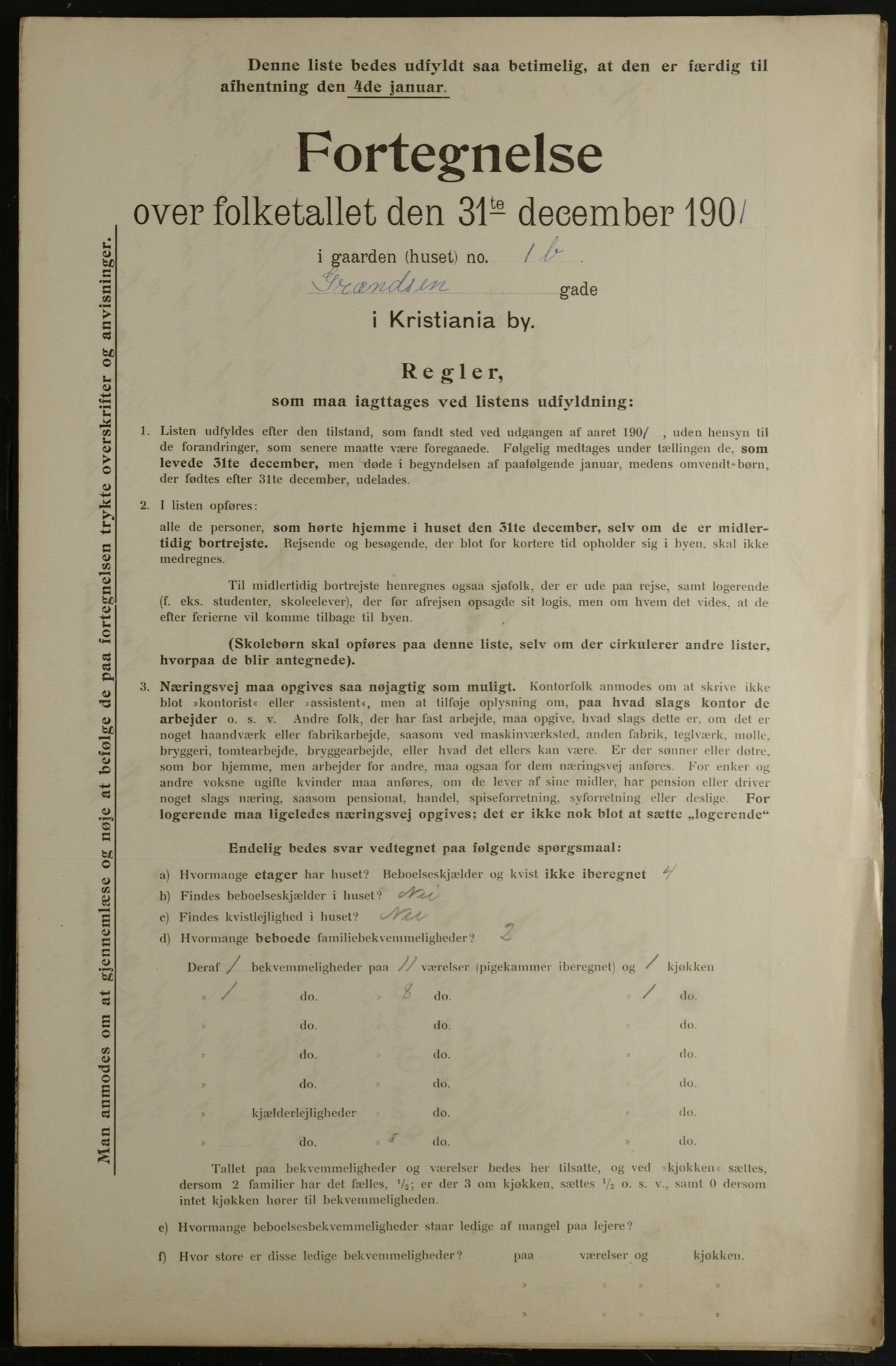 OBA, Municipal Census 1901 for Kristiania, 1901, p. 4812