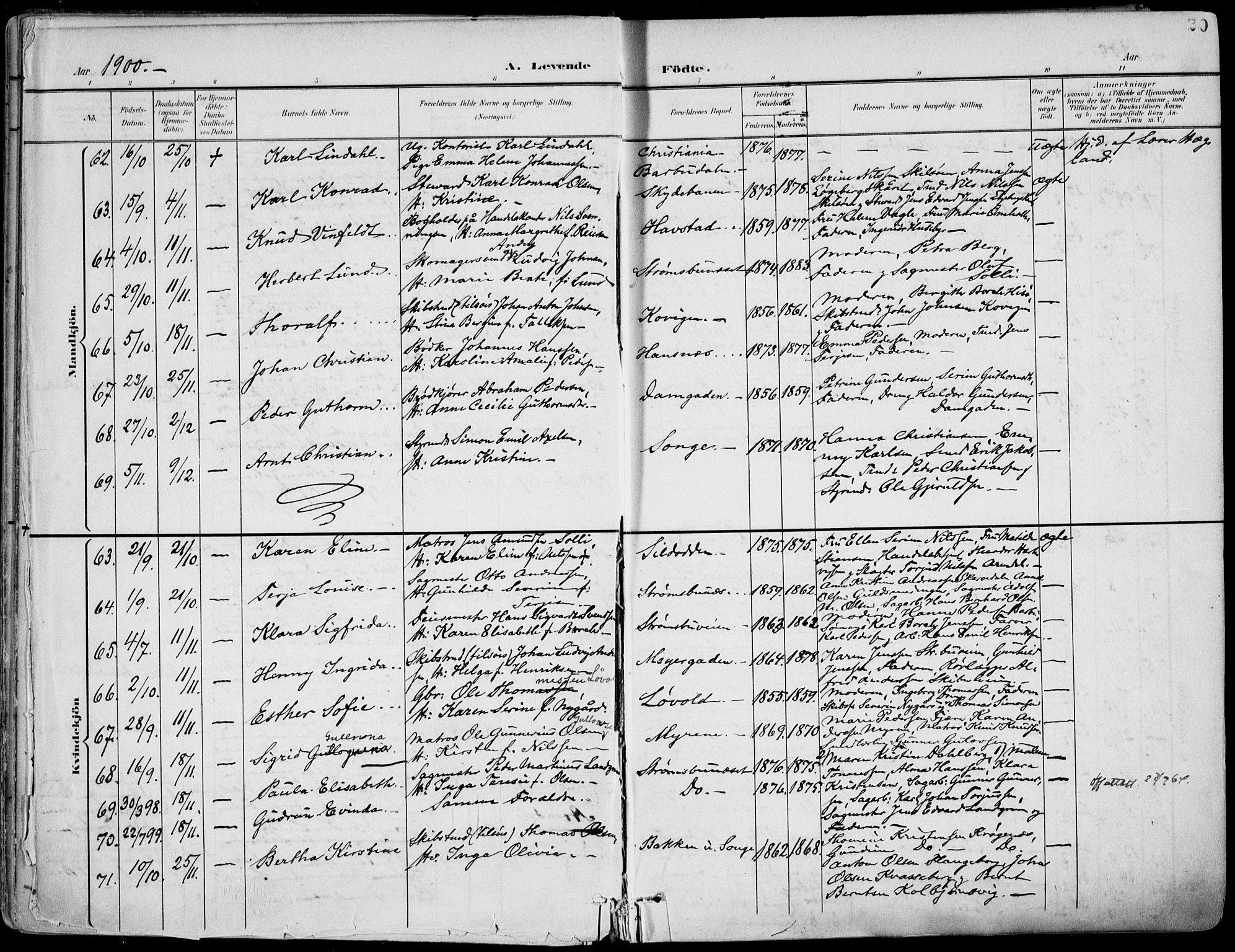 Barbu sokneprestkontor, AV/SAK-1111-0003/F/Fa/L0005: Parish register (official) no. A 5, 1899-1909, p. 20