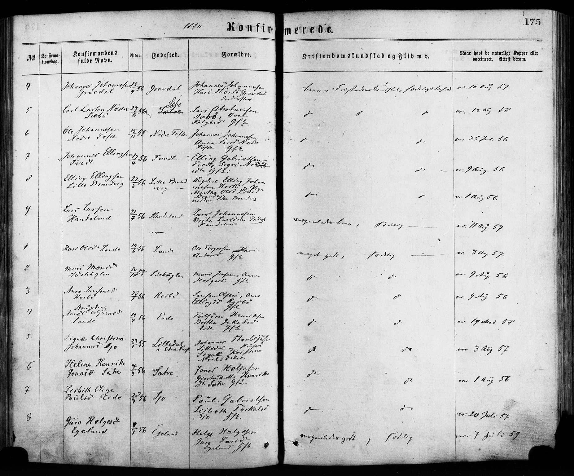 Fjelberg sokneprestembete, SAB/A-75201/H/Haa: Parish register (official) no. A 8, 1866-1879, p. 175