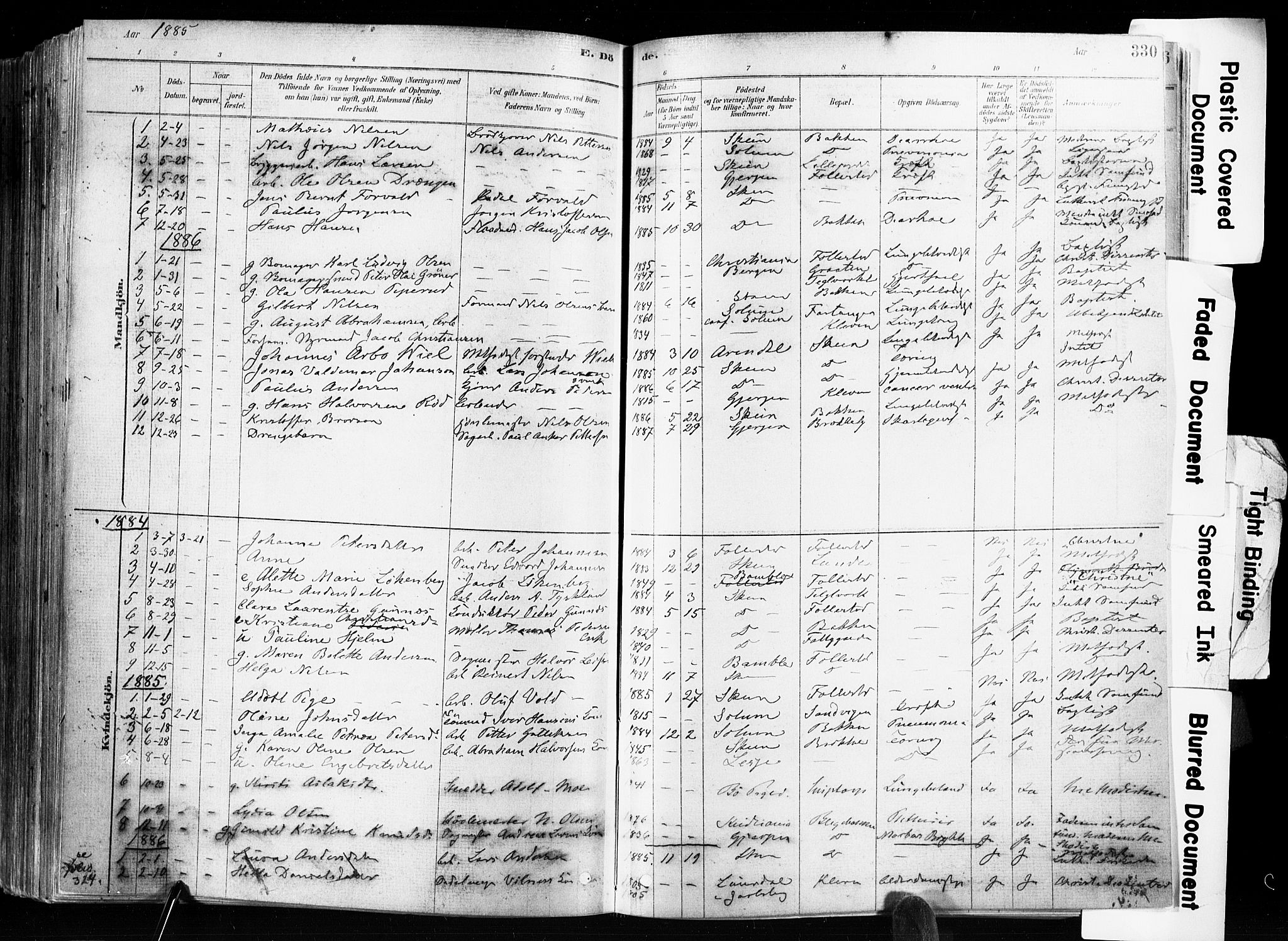 Skien kirkebøker, SAKO/A-302/F/Fa/L0009: Parish register (official) no. 9, 1878-1890, p. 330