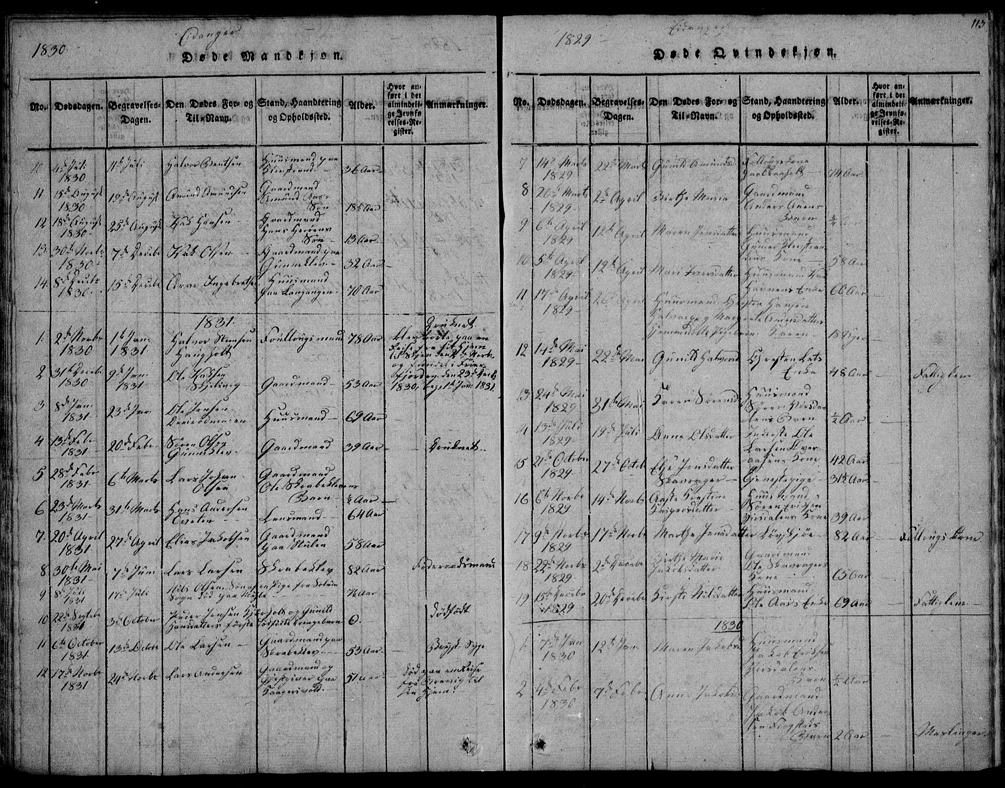 Eidanger kirkebøker, SAKO/A-261/F/Fa/L0007: Parish register (official) no. 7, 1814-1831, p. 113