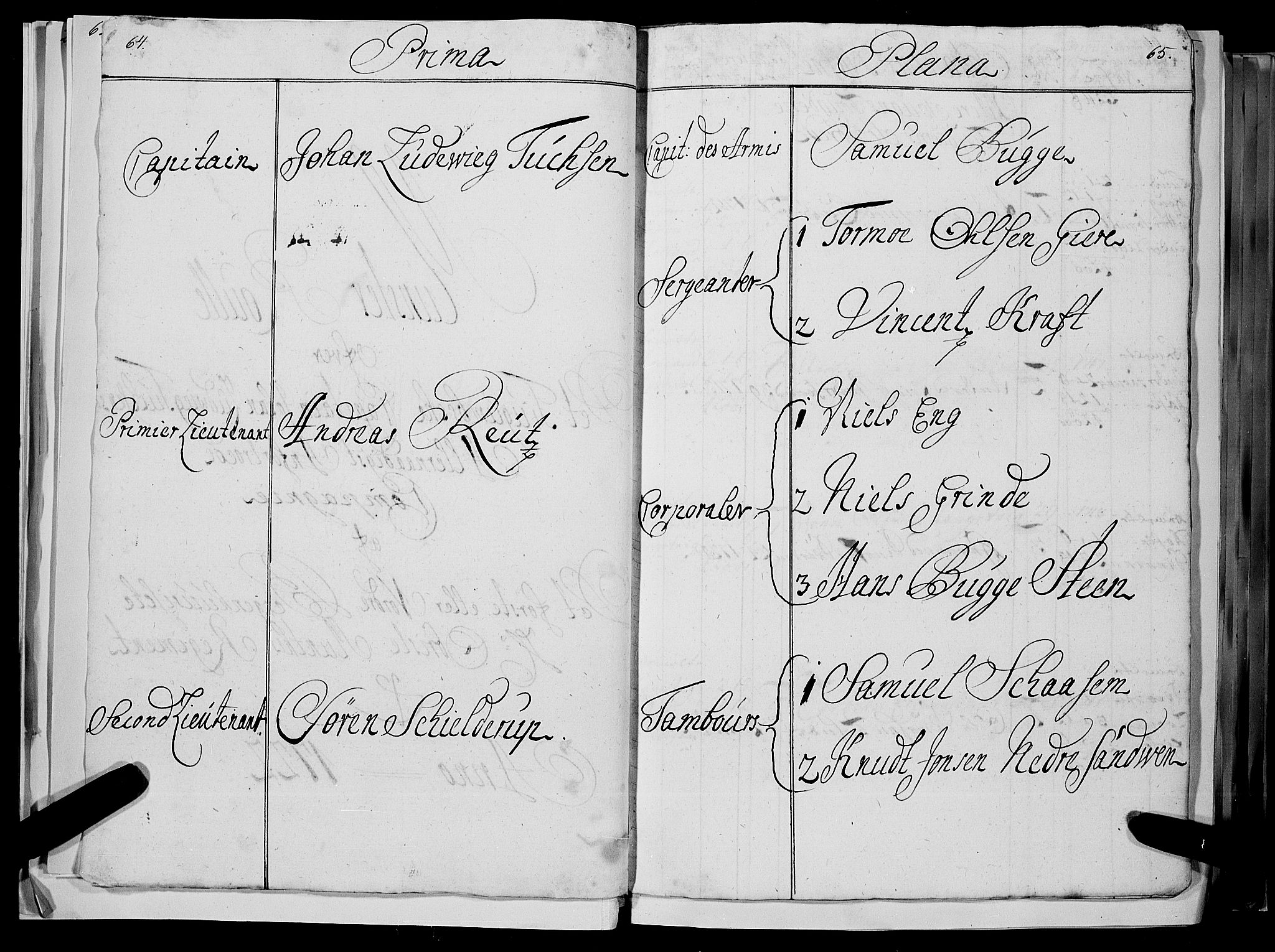 Stiftamtmannen i Bergen, SAB/A-100006/F/Fc/L0004: Lnr. 1887 - Militære manntall og ruller, 1722-1748, p. 64-65