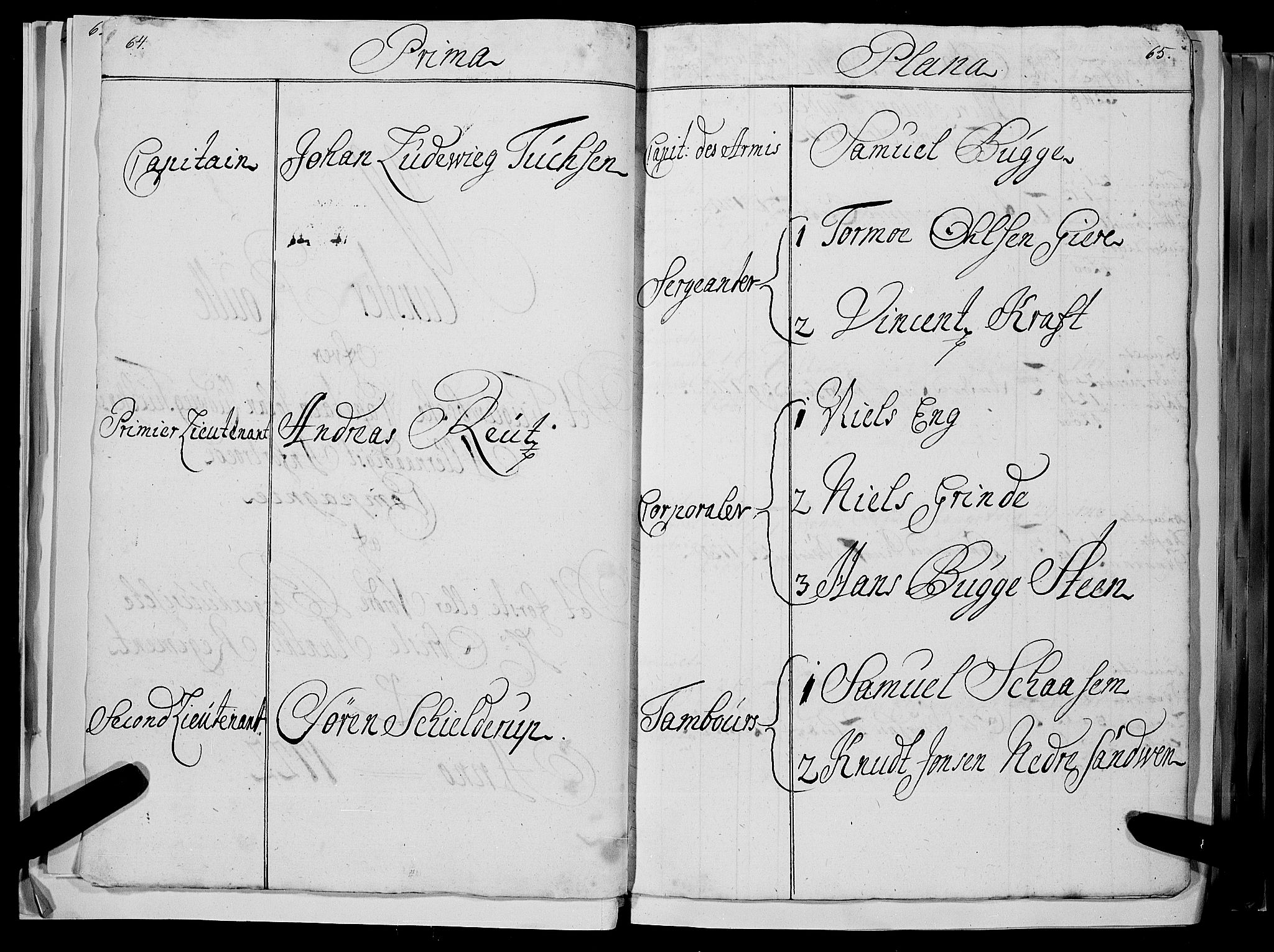 Stiftamtmannen i Bergen, AV/SAB-A-100006/F/Fc/L0004: Lnr. 1887: Militære manntall og ruller for Indre og Ytre Sogn, 1722-1748, p. 64-65