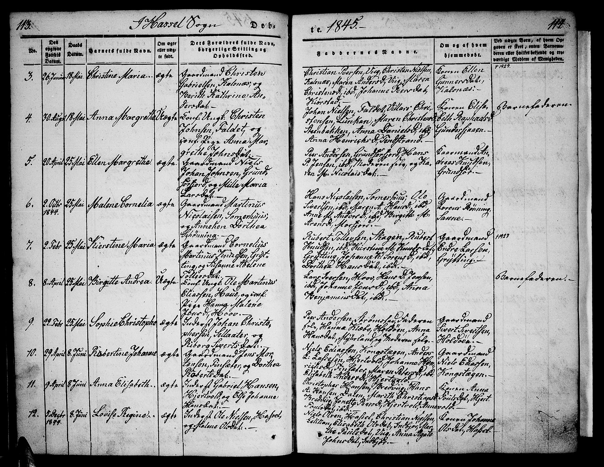 Ministerialprotokoller, klokkerbøker og fødselsregistre - Nordland, AV/SAT-A-1459/888/L1239: Parish register (official) no. 888A06 /1, 1837-1849, p. 113-114