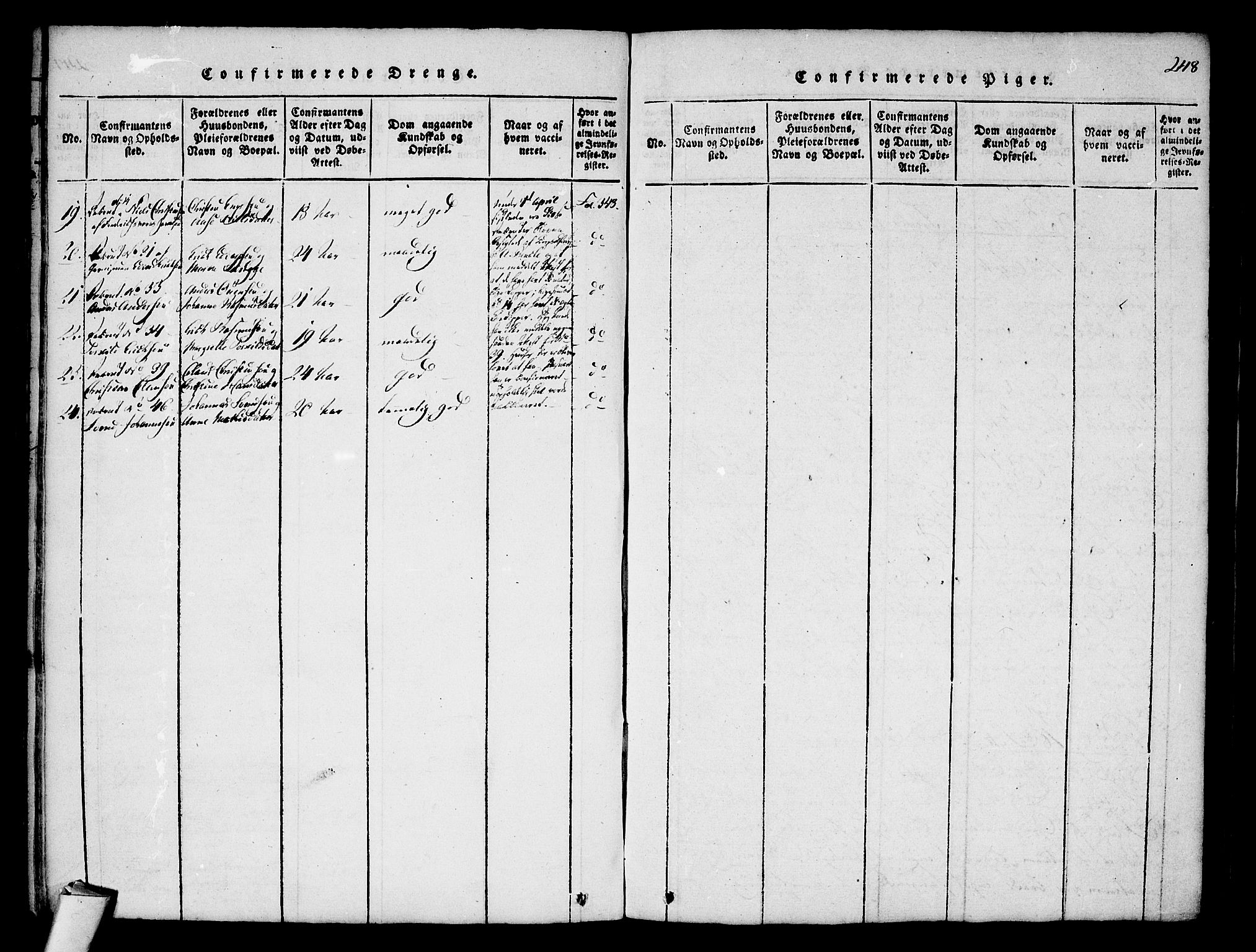 Stavern kirkebøker, AV/SAKO-A-318/F/Fa/L0006: Parish register (official) no. 6, 1816-1839, p. 248