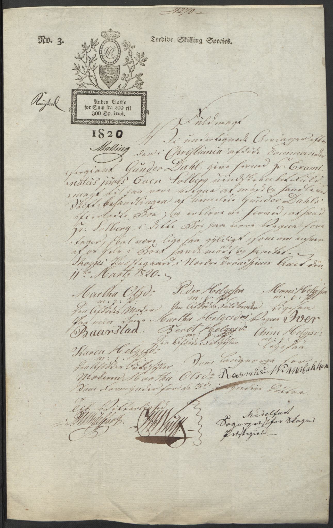 Forsvaret, Generalauditøren, AV/RA-RAFA-1772/F/Fj/Fjb/L0005: Skifter 1818 - 1823, 1818-1823, p. 110