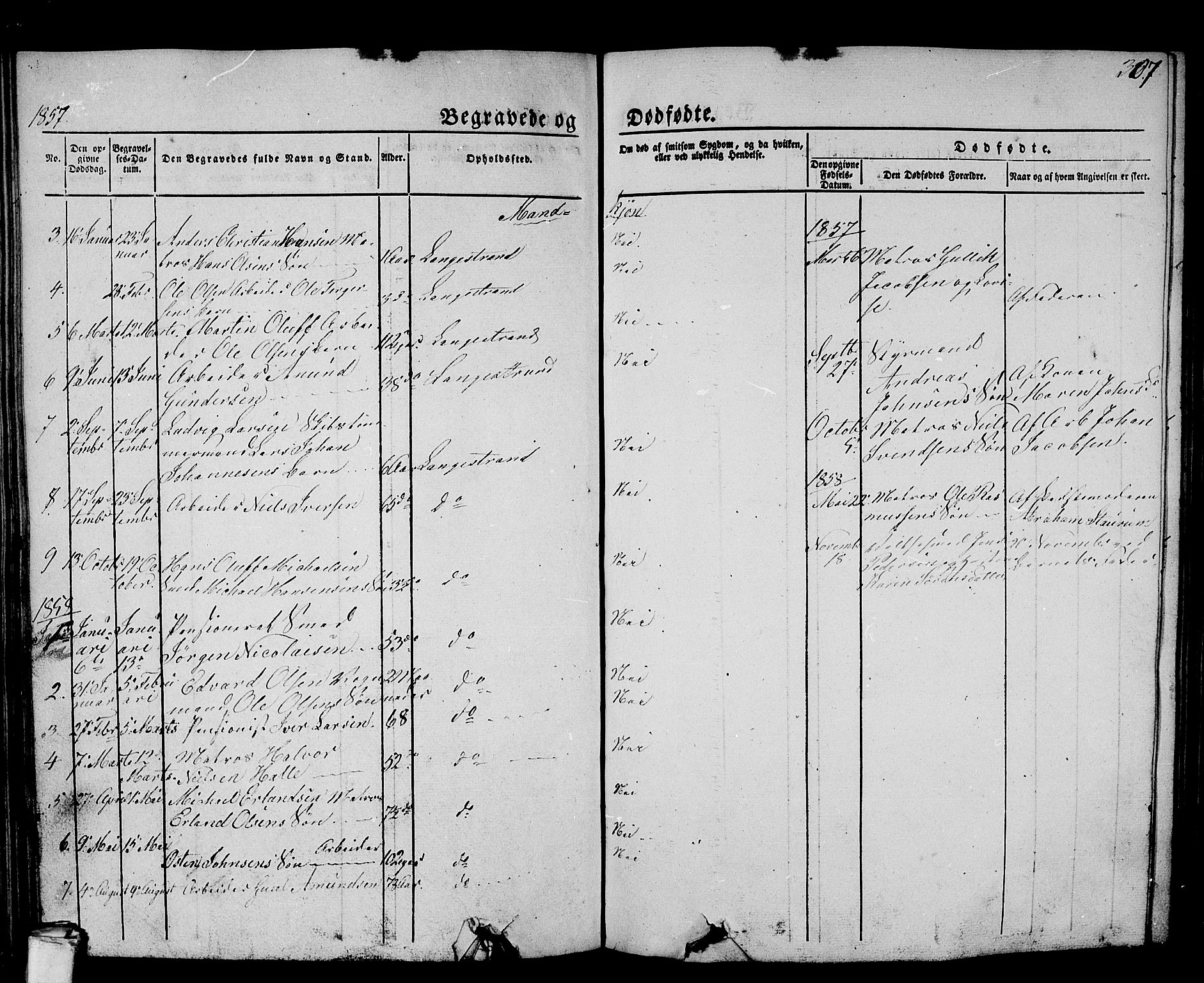 Larvik kirkebøker, SAKO/A-352/G/Gb/L0002: Parish register (copy) no. II 2, 1843-1866, p. 307