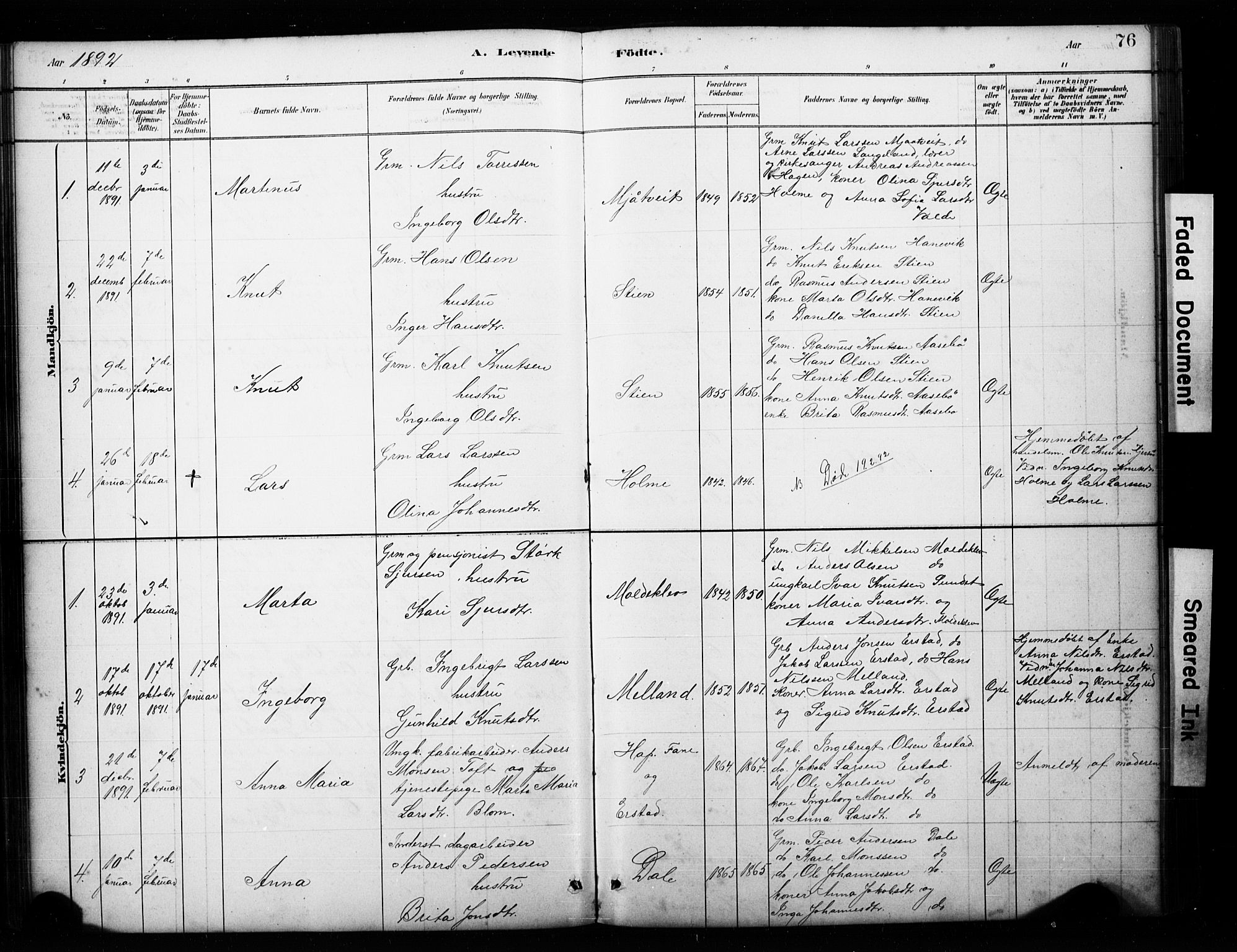 Alversund Sokneprestembete, SAB/A-73901/H/Ha/Hab: Parish register (copy) no. C 3, 1881-1894, p. 76