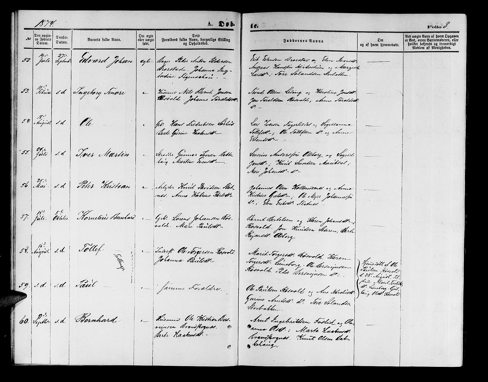 Målselv sokneprestembete, AV/SATØ-S-1311/G/Ga/Gab/L0003klokker: Parish register (copy) no. 3, 1874-1885, p. 8