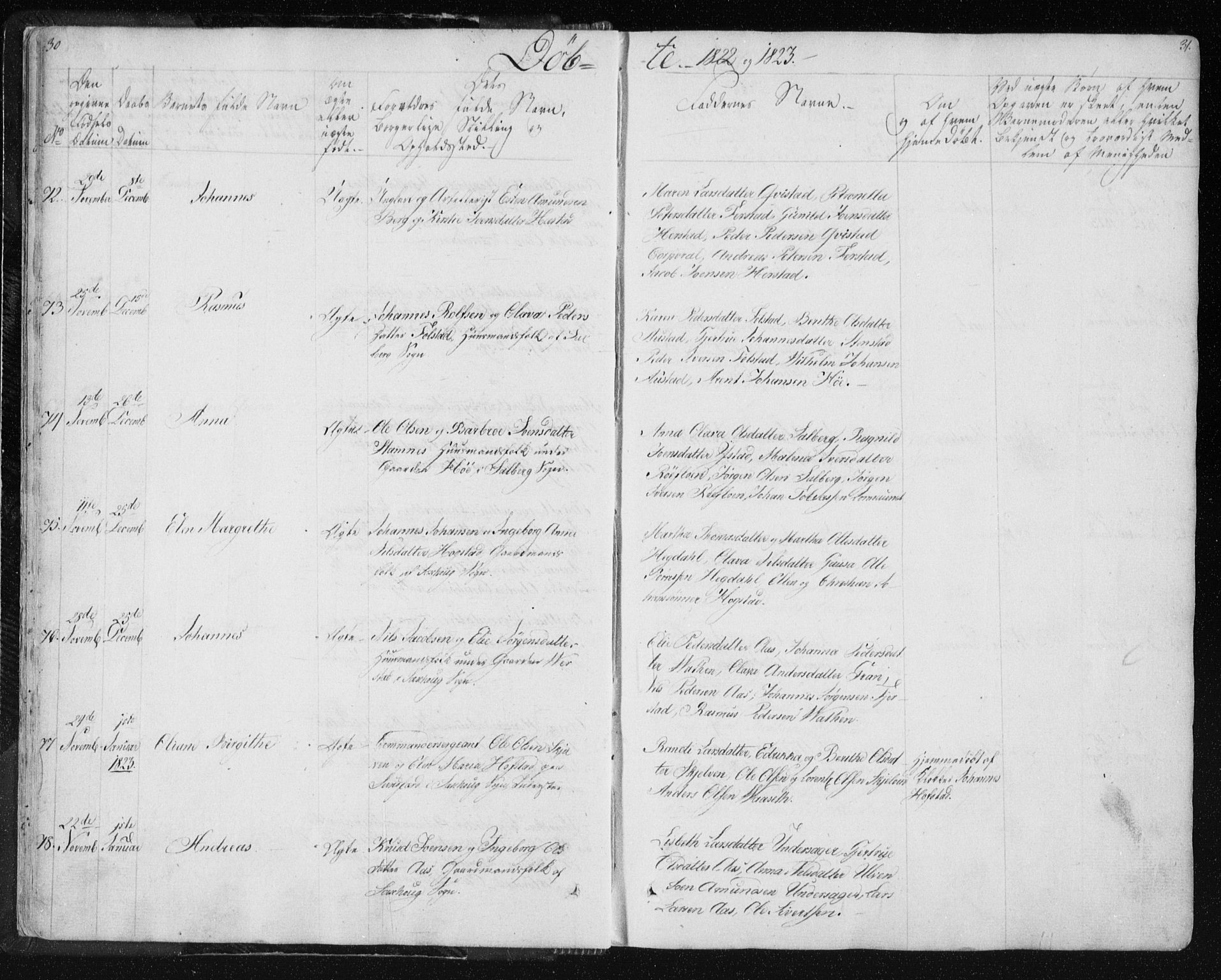 Ministerialprotokoller, klokkerbøker og fødselsregistre - Nord-Trøndelag, SAT/A-1458/730/L0276: Parish register (official) no. 730A05, 1822-1830, p. 30-31