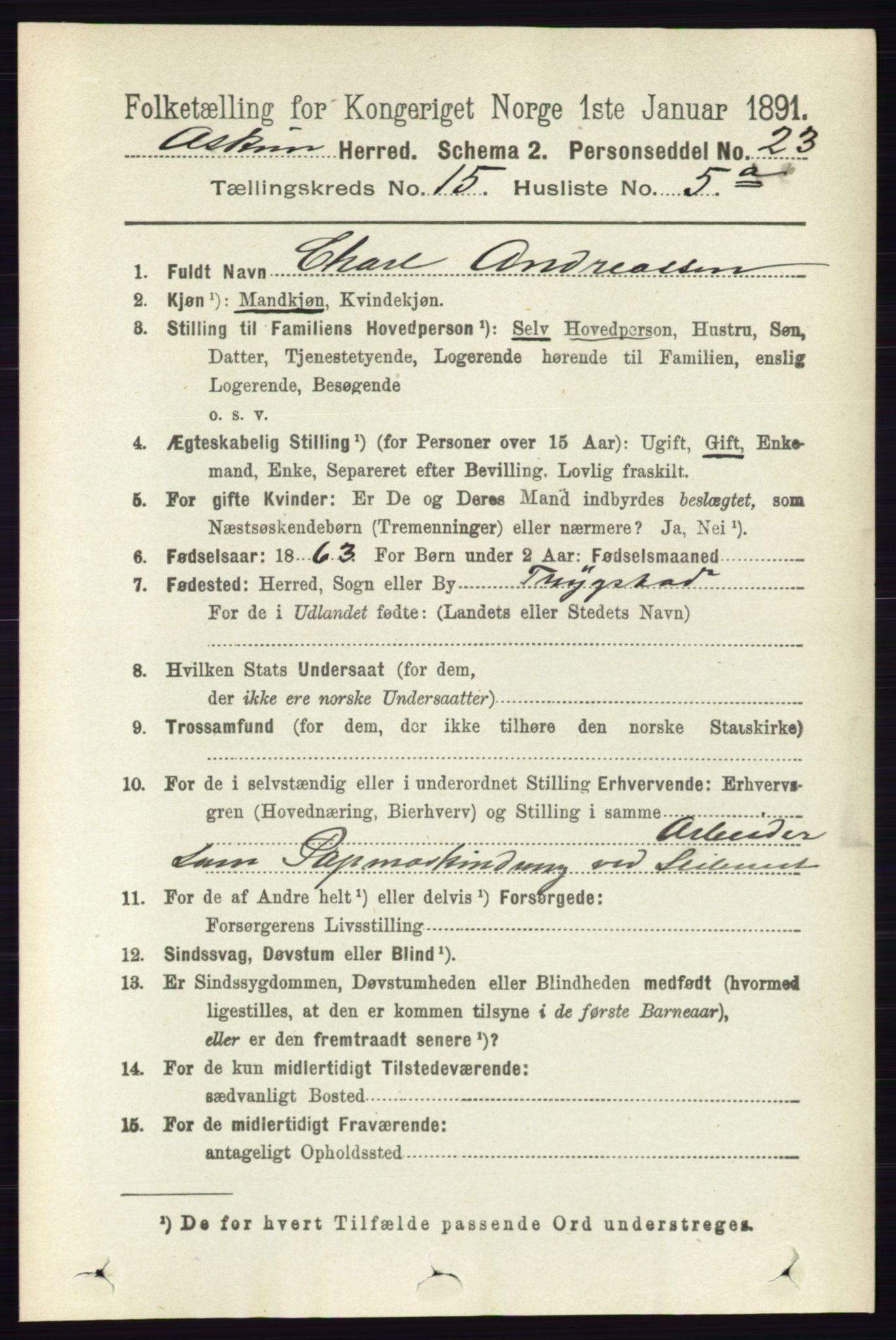 RA, 1891 census for 0124 Askim, 1891, p. 2477