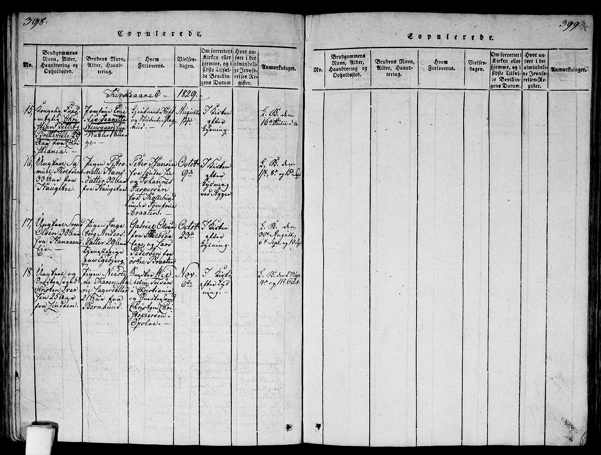 Gamlebyen prestekontor Kirkebøker, AV/SAO-A-10884/F/Fa/L0002: Parish register (official) no. 2, 1817-1829, p. 398-399