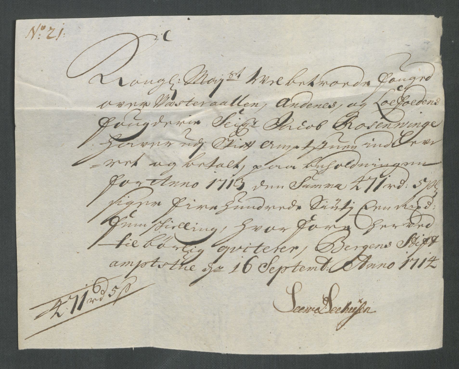 Rentekammeret inntil 1814, Reviderte regnskaper, Fogderegnskap, AV/RA-EA-4092/R67/L4680: Fogderegnskap Vesterålen, Andenes og Lofoten, 1714, p. 300