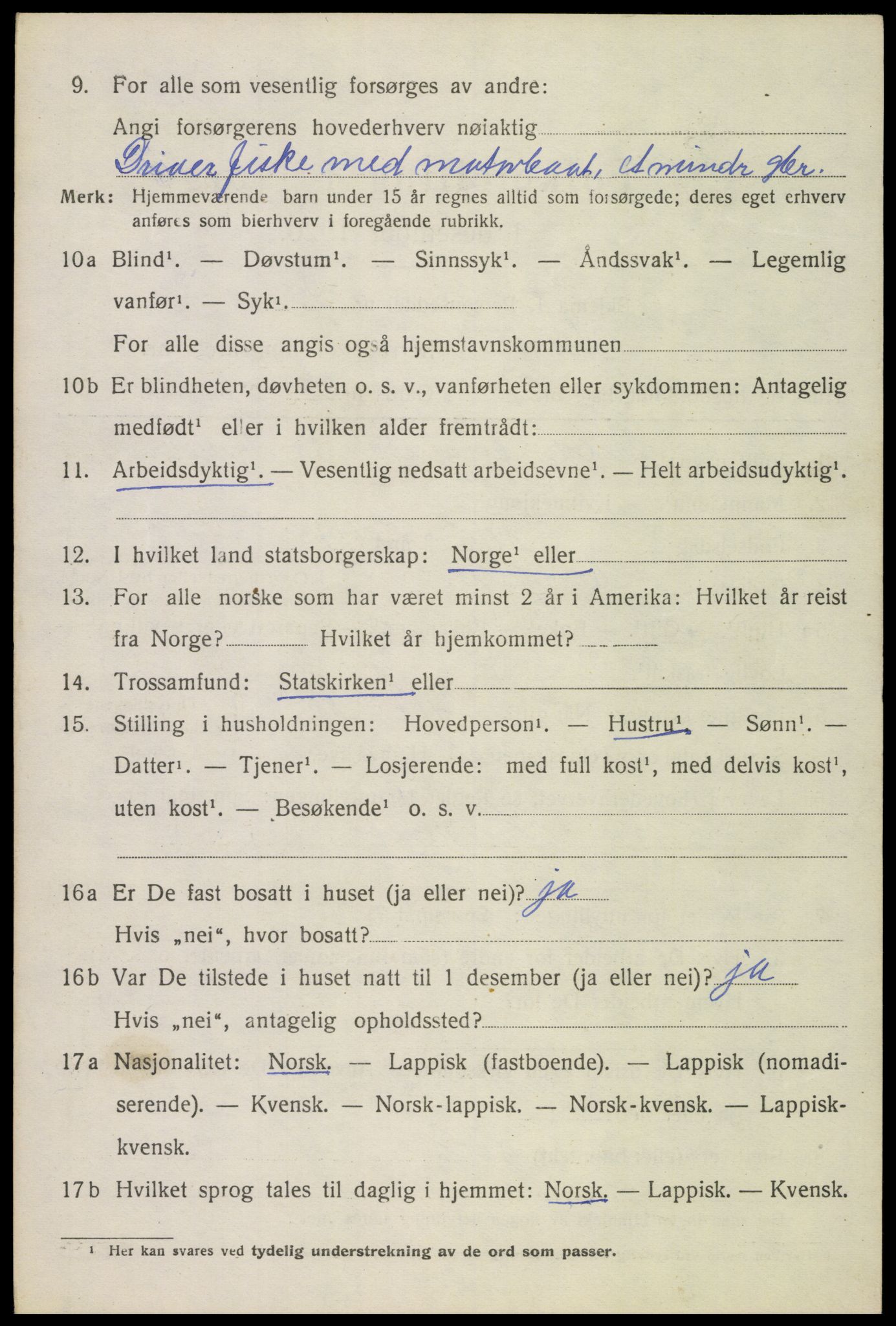 SAT, 1920 census for Øksnes, 1920, p. 4951