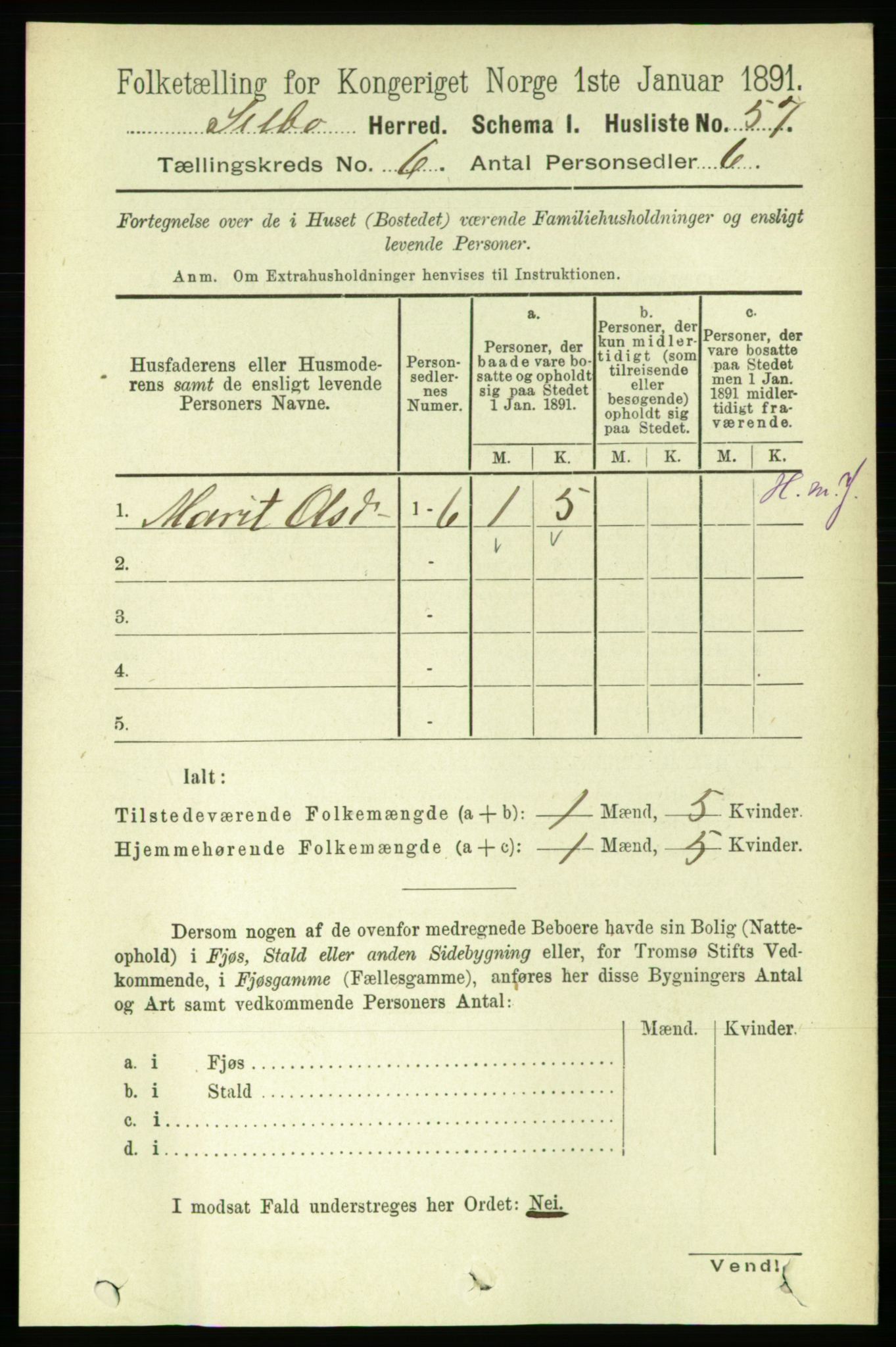 RA, 1891 census for 1664 Selbu, 1891, p. 2115