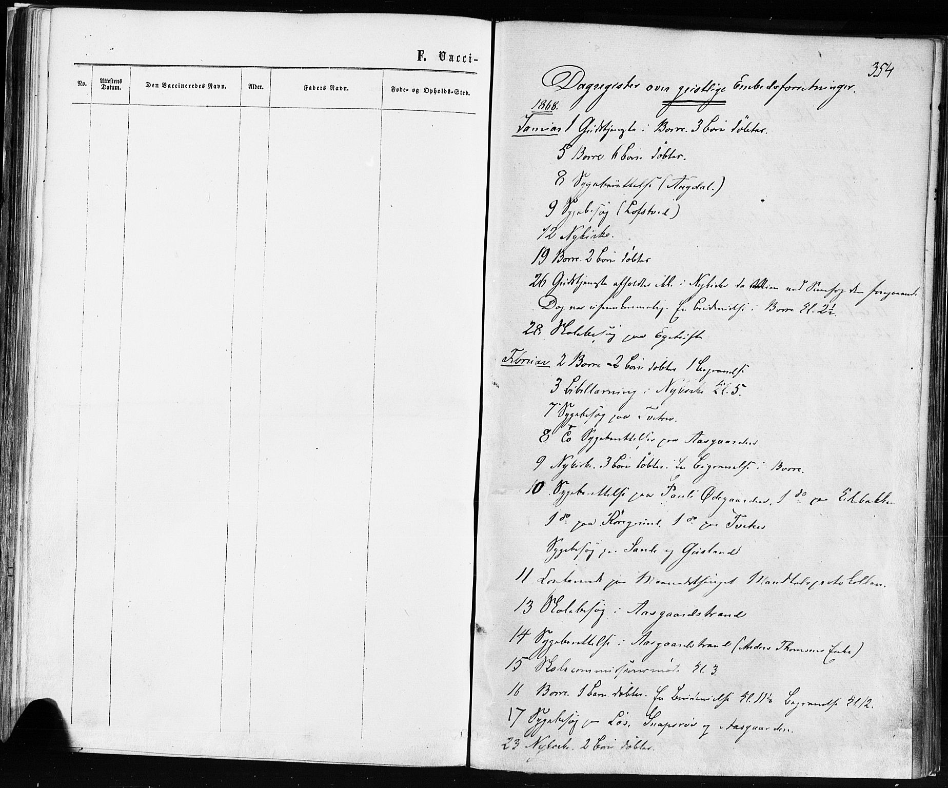 Borre kirkebøker, SAKO/A-338/F/Fa/L0008: Parish register (official) no. I 8, 1868-1877, p. 354