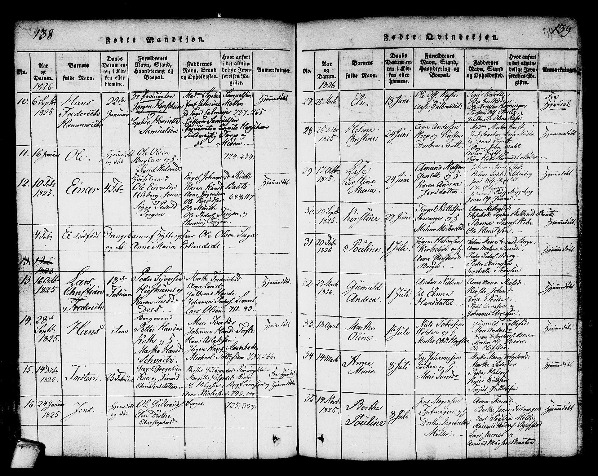 Kongsberg kirkebøker, SAKO/A-22/G/Ga/L0001: Parish register (copy) no. 1, 1816-1839, p. 138-139