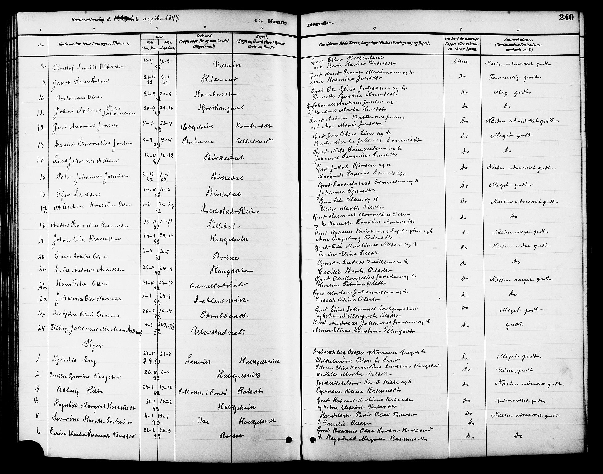 Ministerialprotokoller, klokkerbøker og fødselsregistre - Møre og Romsdal, AV/SAT-A-1454/511/L0158: Parish register (copy) no. 511C04, 1884-1903, p. 240