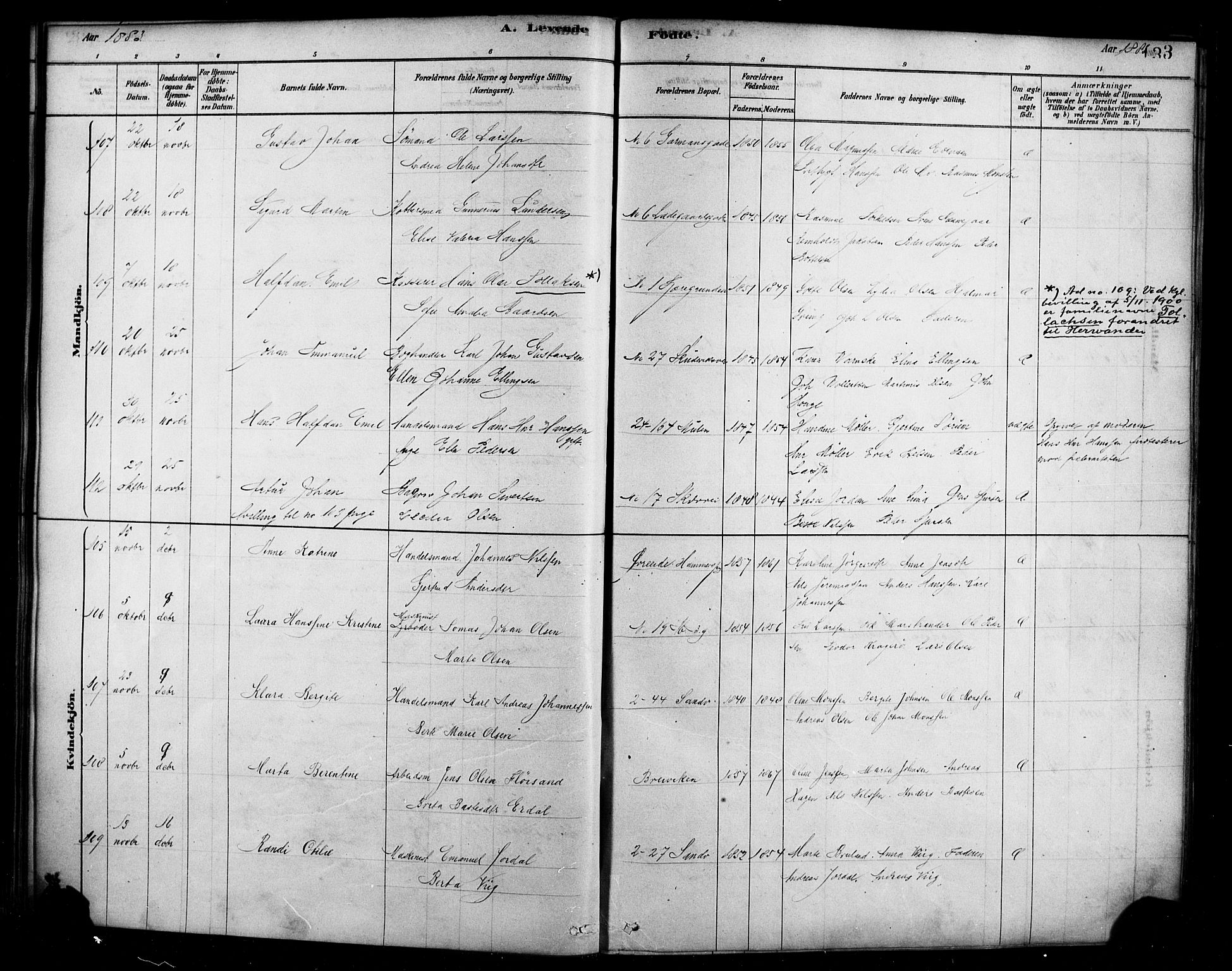 Sandviken Sokneprestembete, AV/SAB-A-77601/H/Ha/L0004: Parish register (official) no. B 1, 1878-1891, p. 133