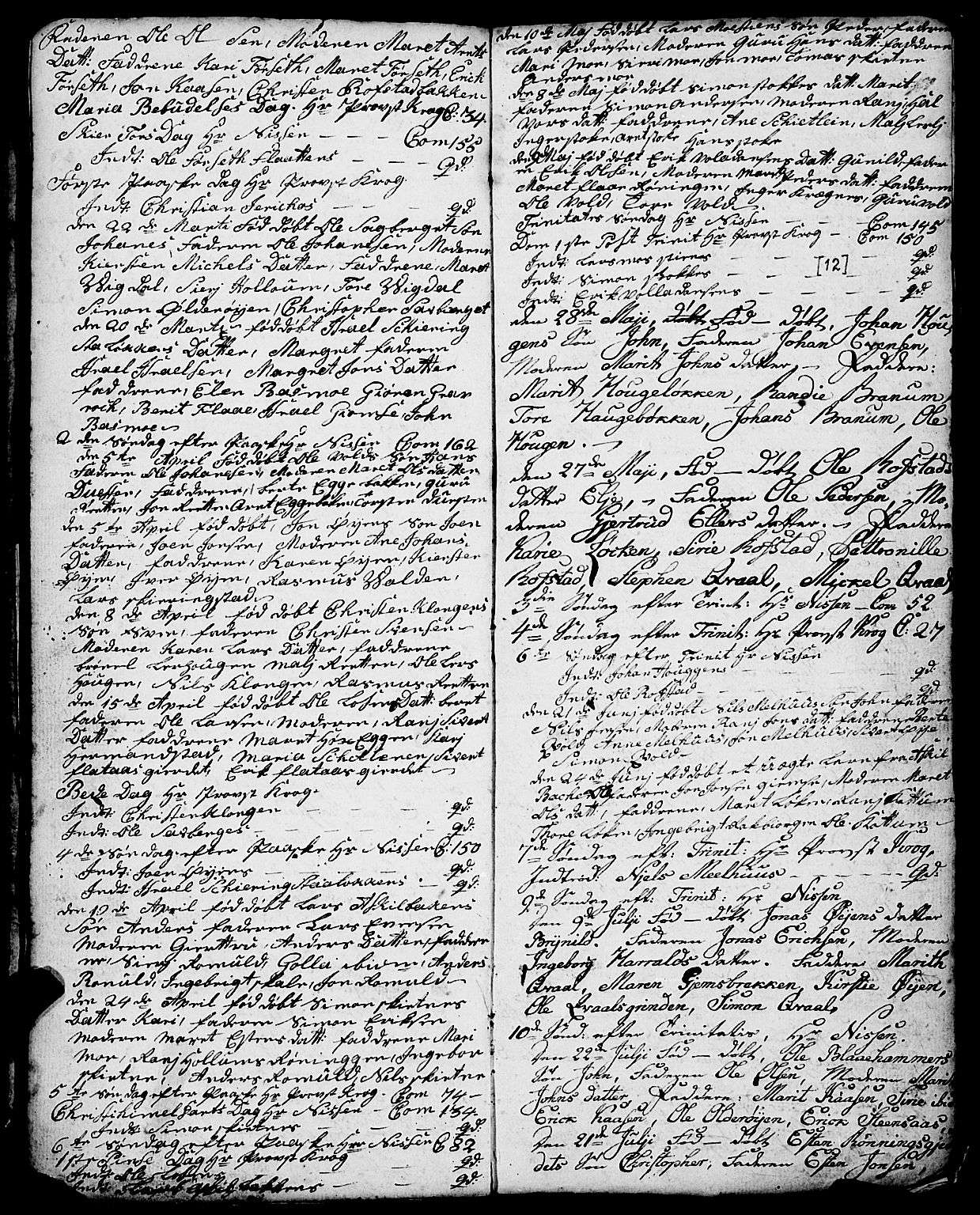 Ministerialprotokoller, klokkerbøker og fødselsregistre - Sør-Trøndelag, SAT/A-1456/691/L1091: Parish register (copy) no. 691C02, 1802-1815, p. 12