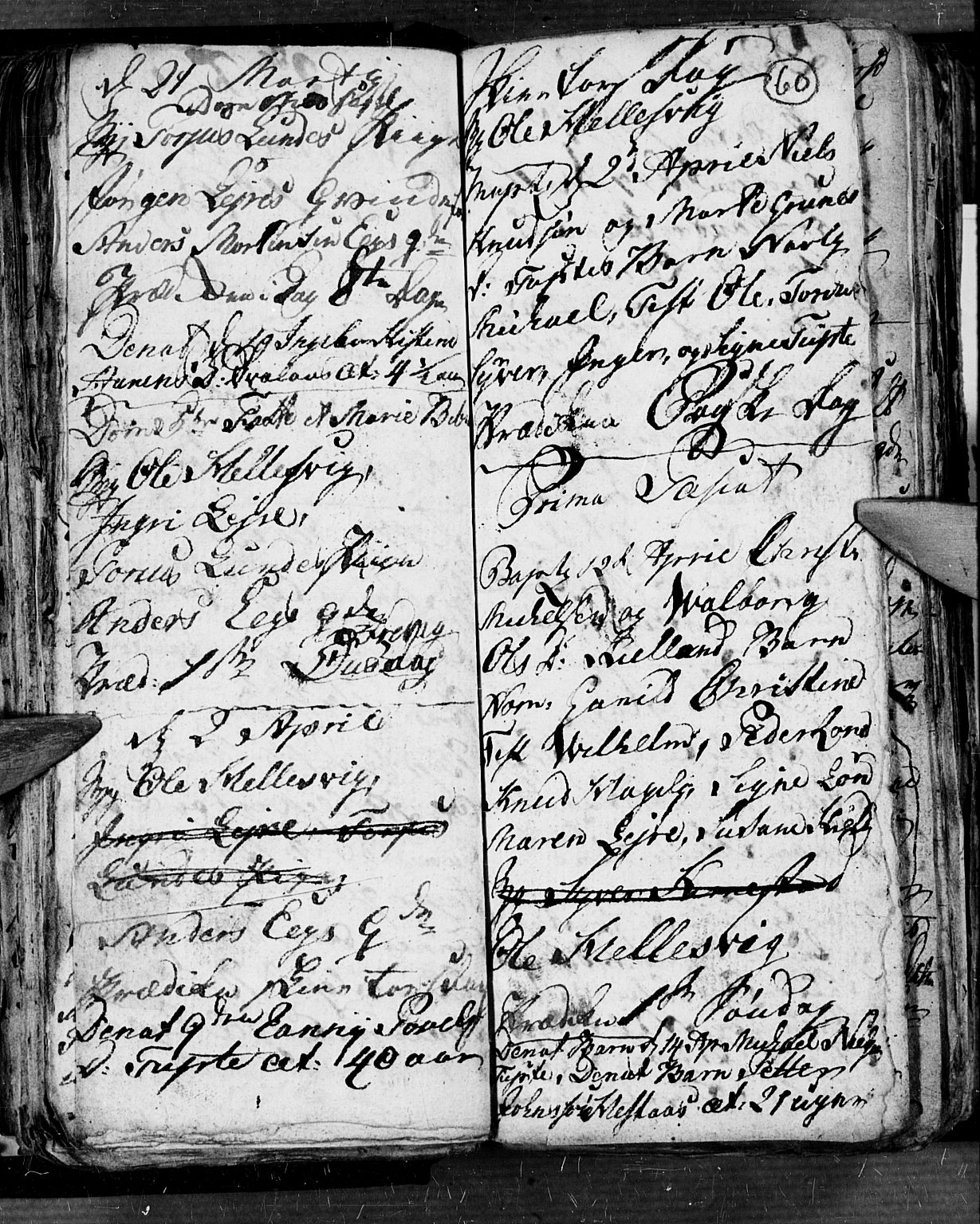 Søgne sokneprestkontor, SAK/1111-0037/F/Fb/Fbb/L0001: Parish register (copy) no. B 1, 1779-1802, p. 60