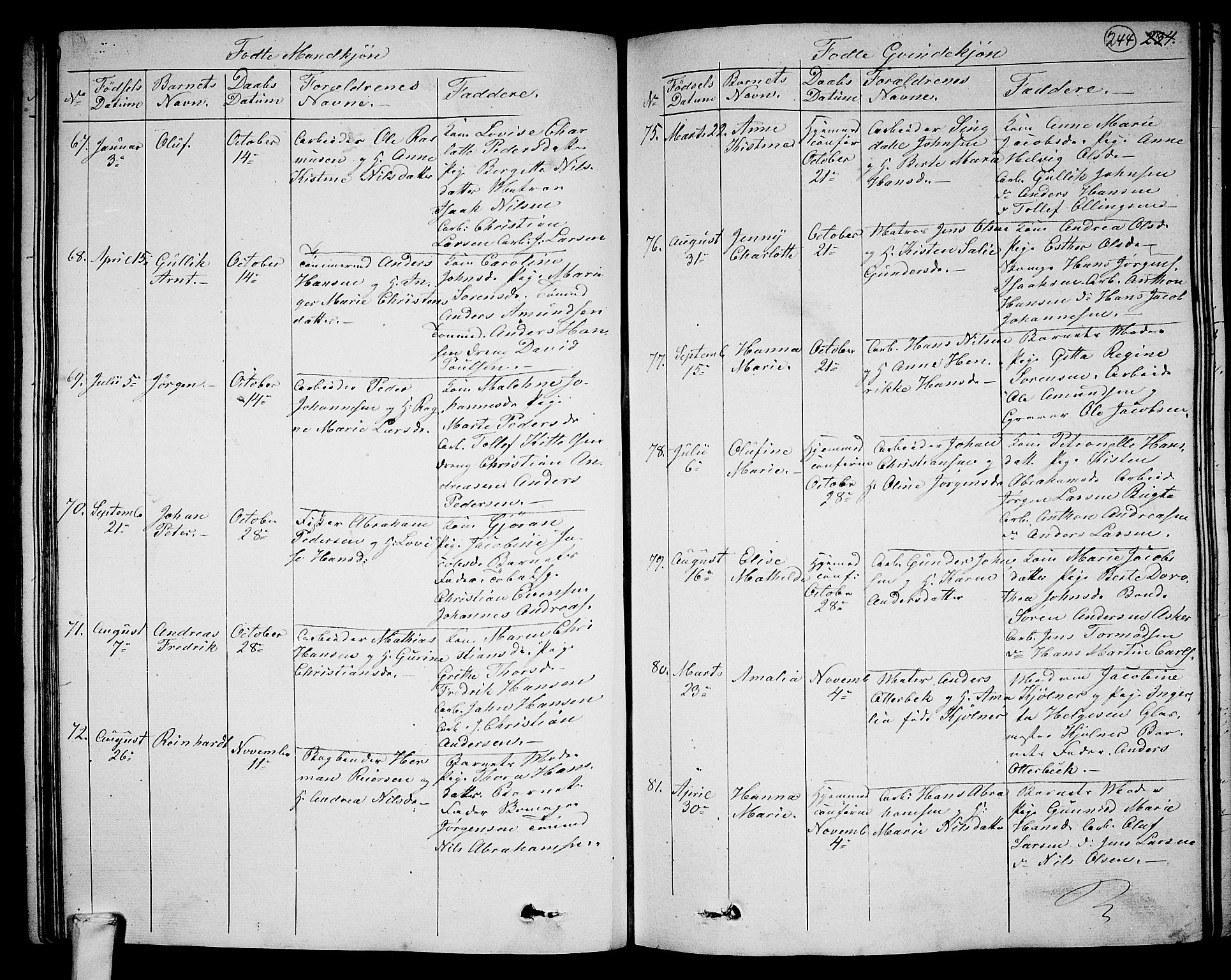Larvik kirkebøker, SAKO/A-352/G/Ga/L0003a: Parish register (copy) no. I 3A, 1830-1870, p. 244