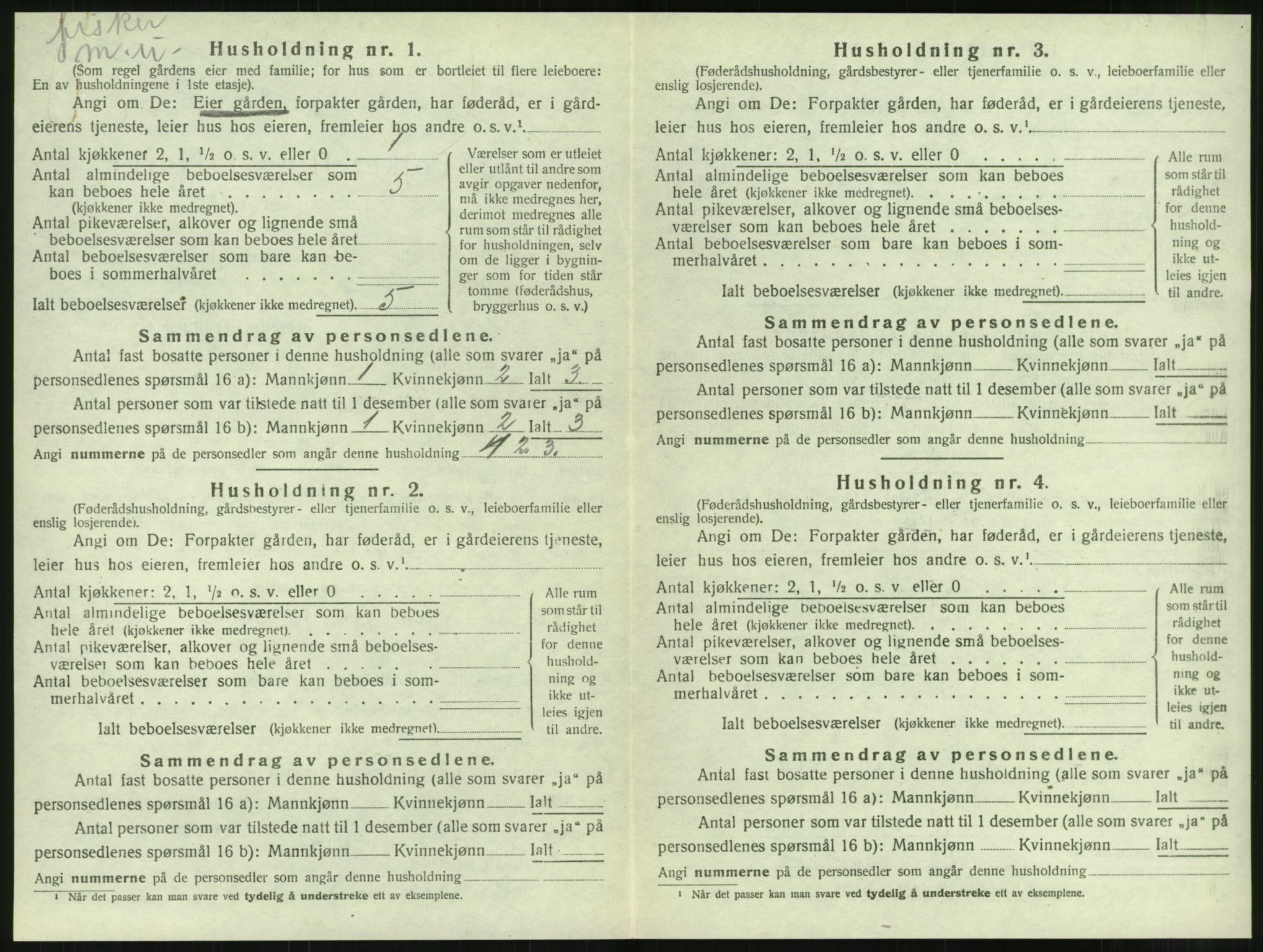 SAT, 1920 census for Vevelstad, 1920, p. 255