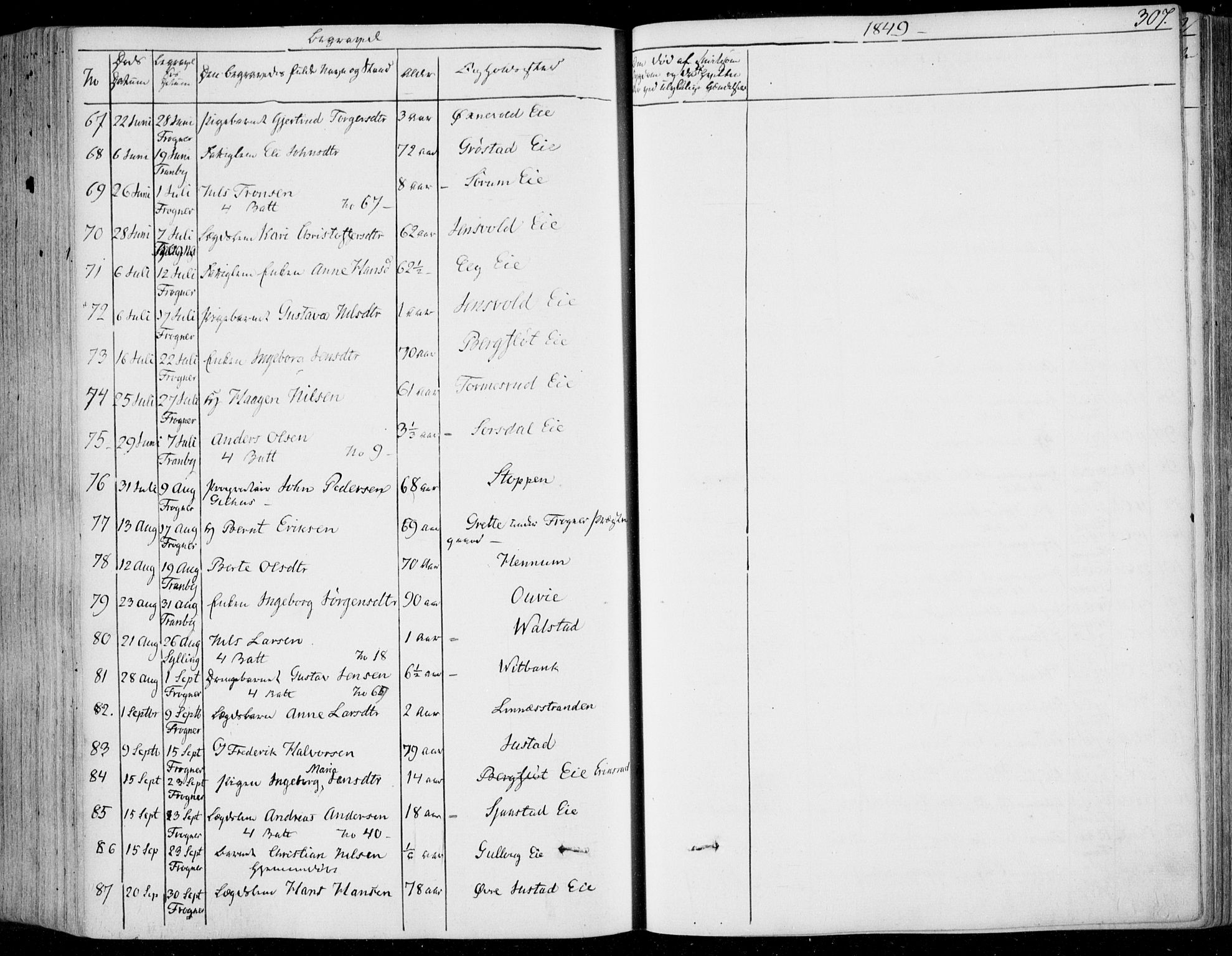 Lier kirkebøker, AV/SAKO-A-230/F/Fa/L0011: Parish register (official) no. I 11, 1843-1854, p. 307