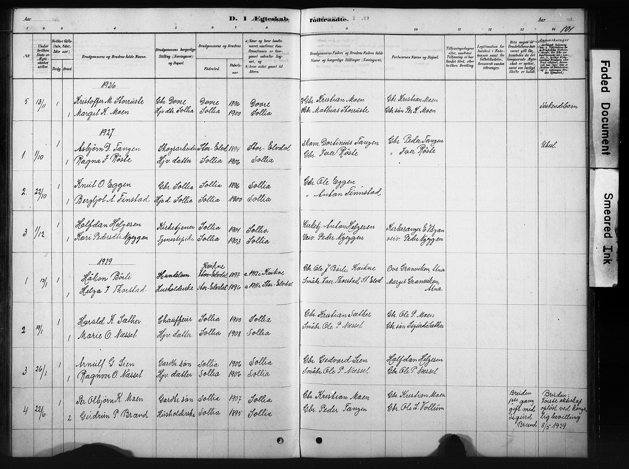 Sollia prestekontor, SAH/PREST-050/H/Ha/Hab/L0002: Parish register (copy) no. 2, 1880-1933, p. 101