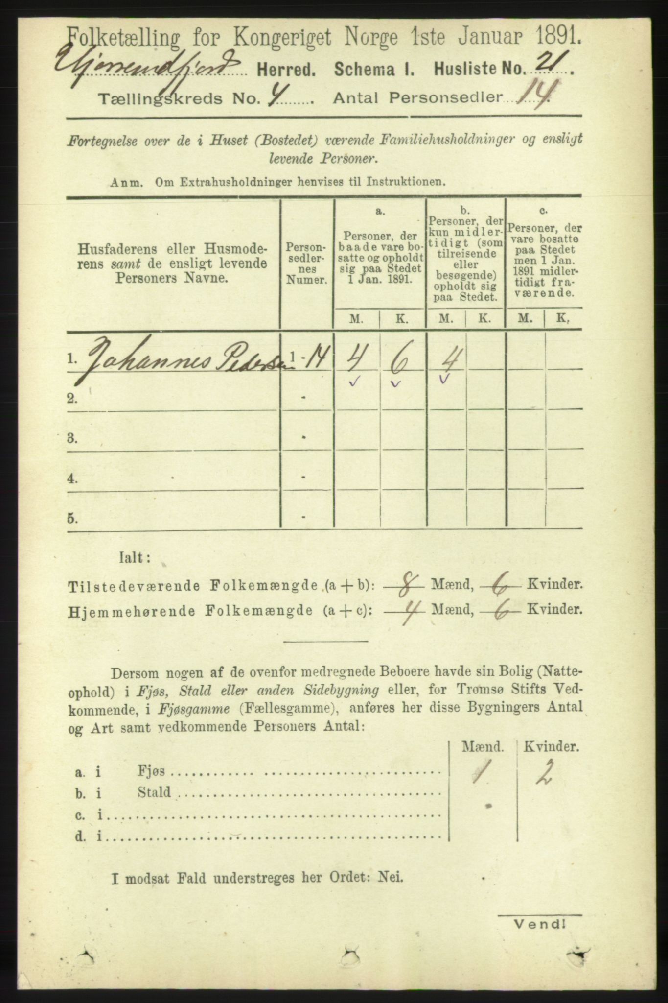 RA, 1891 census for 1522 Hjørundfjord, 1891, p. 660