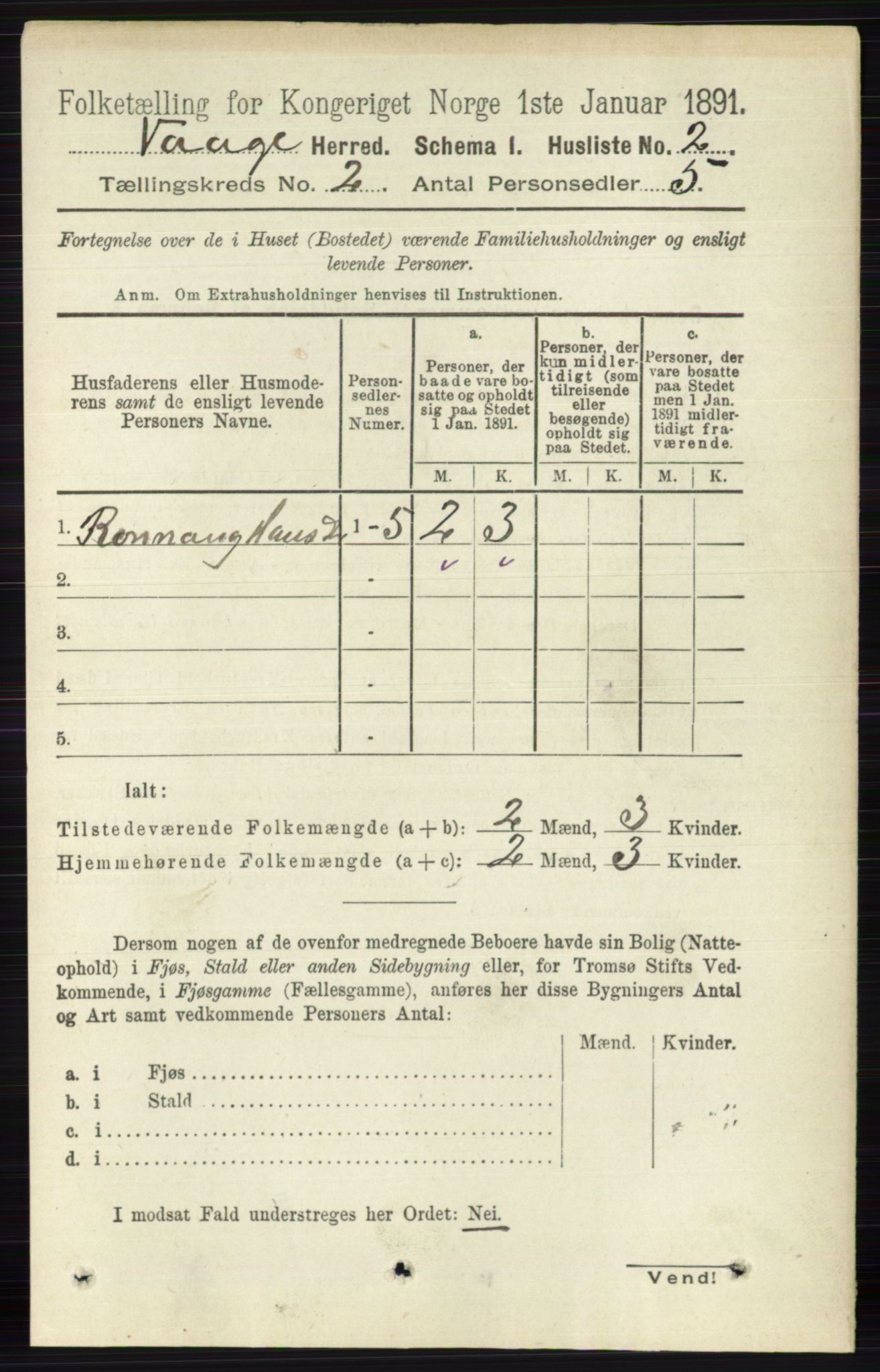 RA, 1891 census for 0515 Vågå, 1891, p. 944