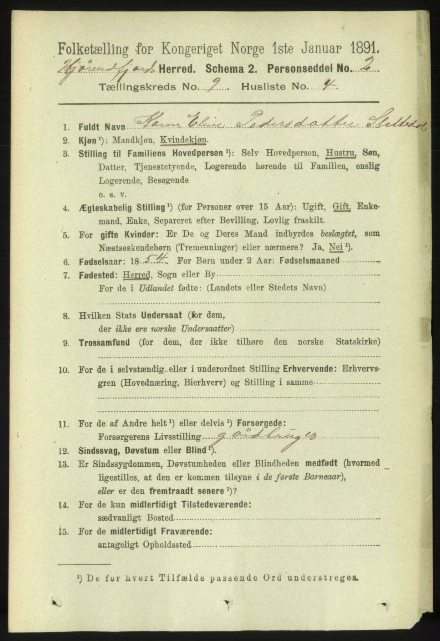 RA, 1891 census for 1522 Hjørundfjord, 1891, p. 2221