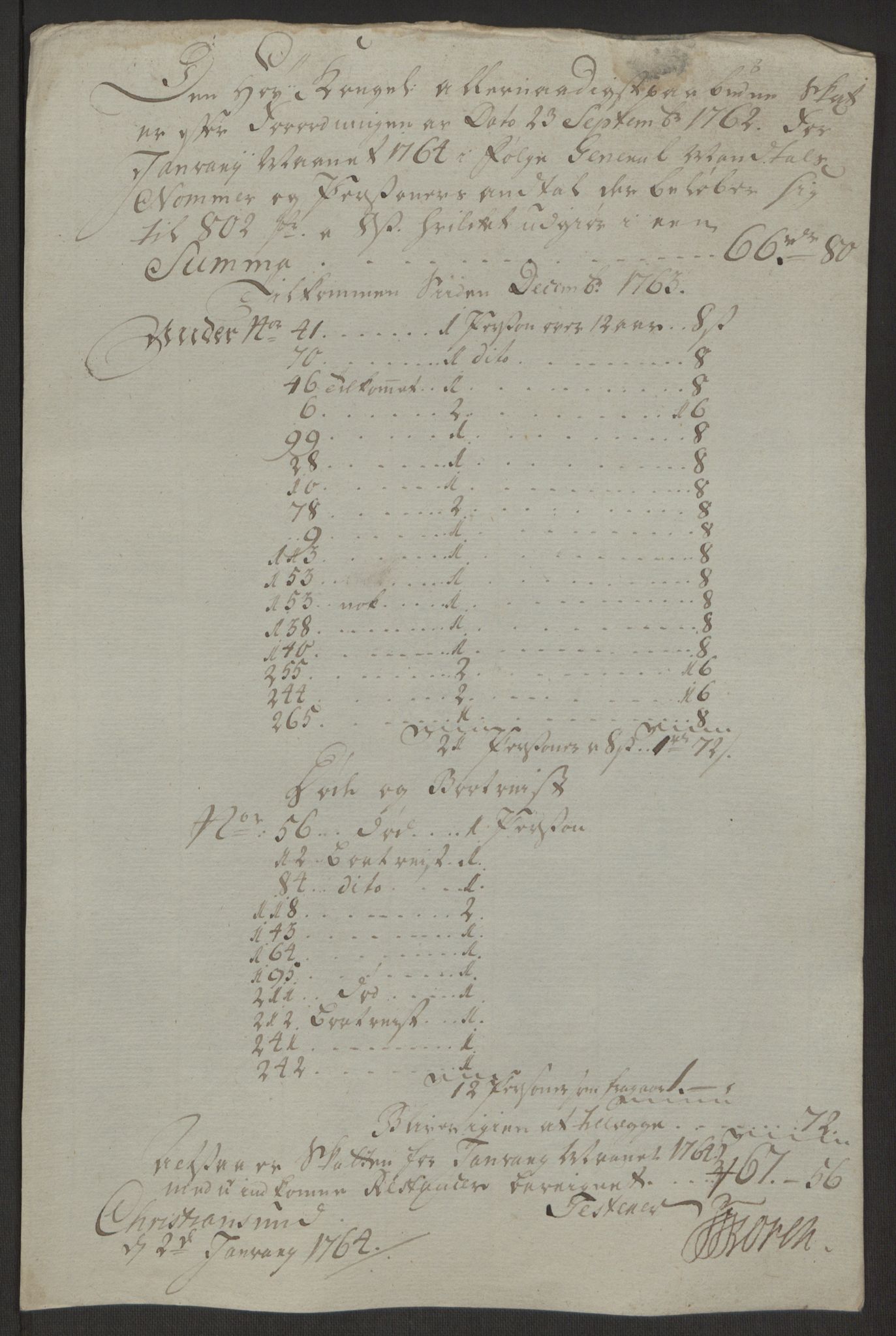 Rentekammeret inntil 1814, Reviderte regnskaper, Byregnskaper, RA/EA-4066/R/Rr/L0495/0004: [R1] Kontribusjonsregnskap / Ekstraskatt, 1762-1772, p. 37